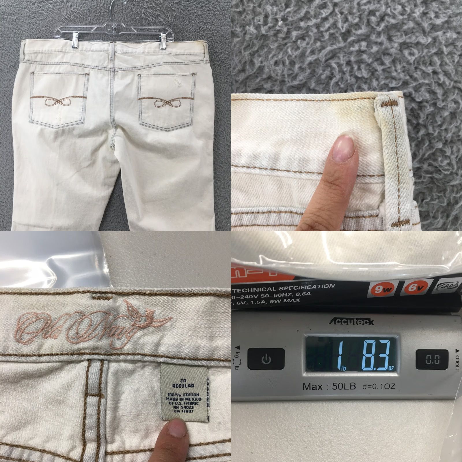 Old Navy Old Navy Jeans Womens 20 Regular White Denim Bootcut Mid Rise Zip Rise Casual Jeans Size 42" / US 20 - 9 Thumbnail