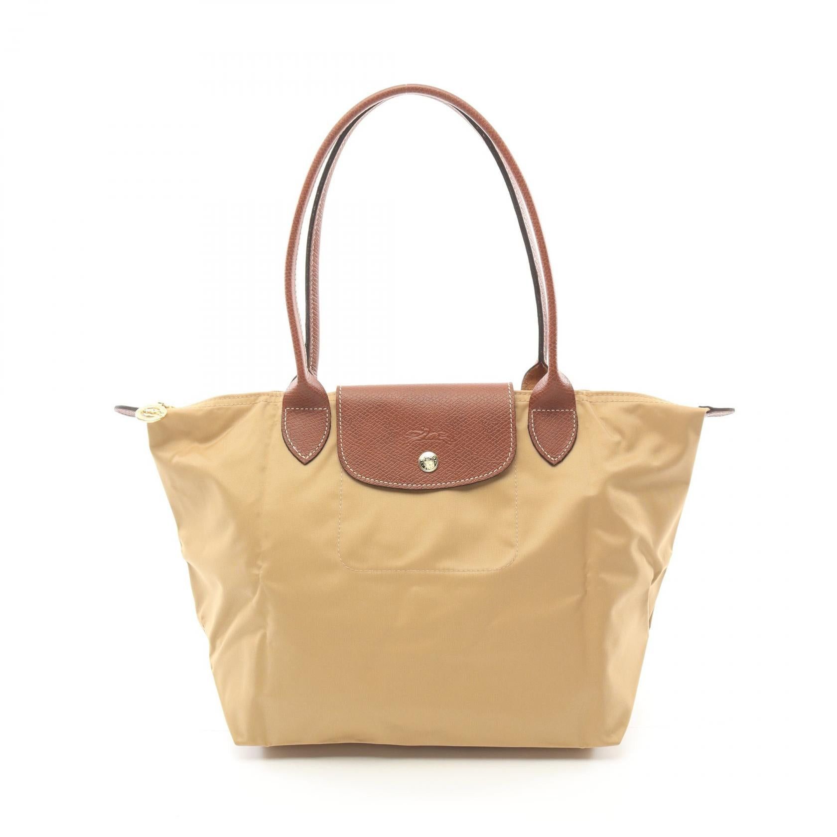Longchamp Longchamp Le Pliage Original M Preage Handbag Tote Bag Canvas Leather Beige Brown Size ONE SIZE - 1 Thumbnail