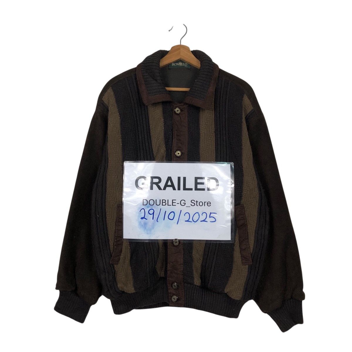 Japanese Brand 📌Vintage Knit Bomber Jacket Rovello Issey Miyake Size US L / EU 52-54 / 3 - 1 Thumbnail