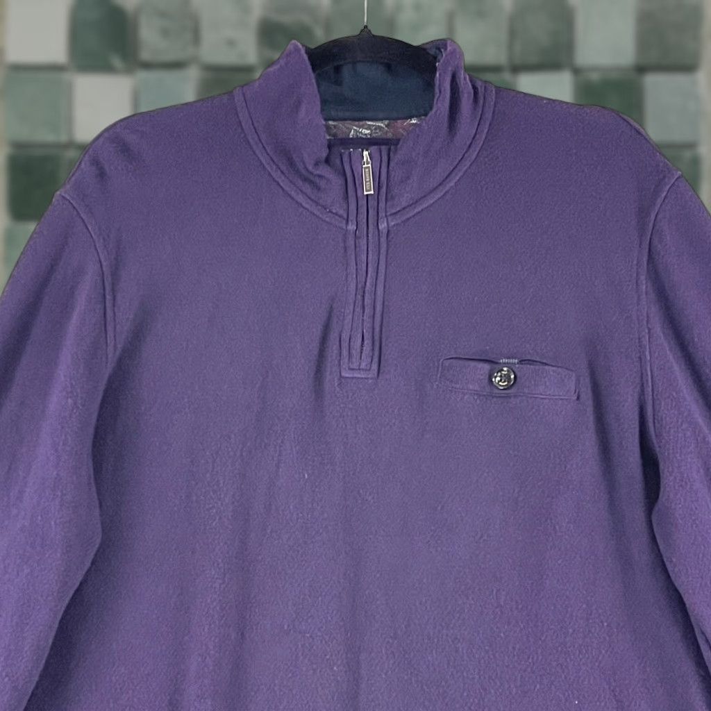 Ted Baker Ted Baker London Purple 1/4 Zip Knit Sweater Mens Long Sleeve Pullover Size 2XL Size US XXL / EU 58 / 5 - 1 Thumbnail