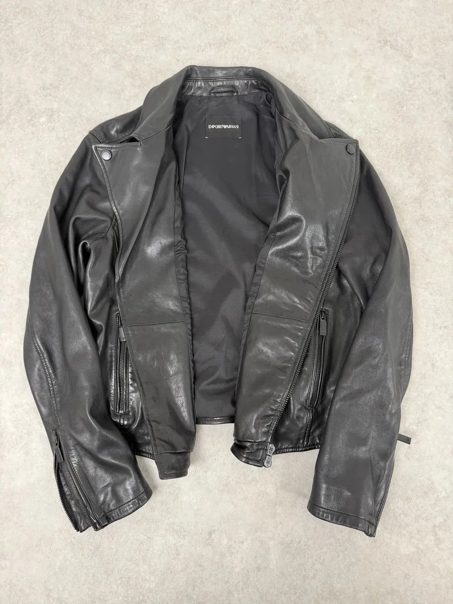 Emporio Armani AW2019 Emporio Armani Perfecto Grey Leather Jacket Size US M / EU 48-50 / 2 - 5 Thumbnail