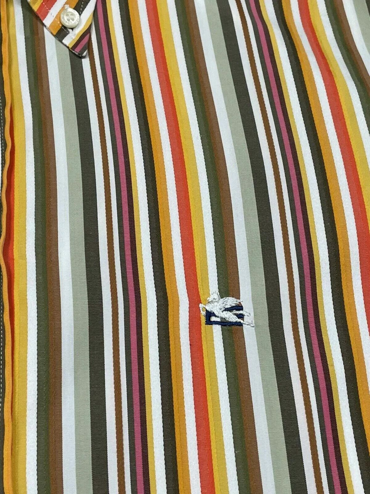Etro ETRO Men’s Stripped Shirt Orange Size 41 Size US XL / EU 56 / 4 - 7 Thumbnail