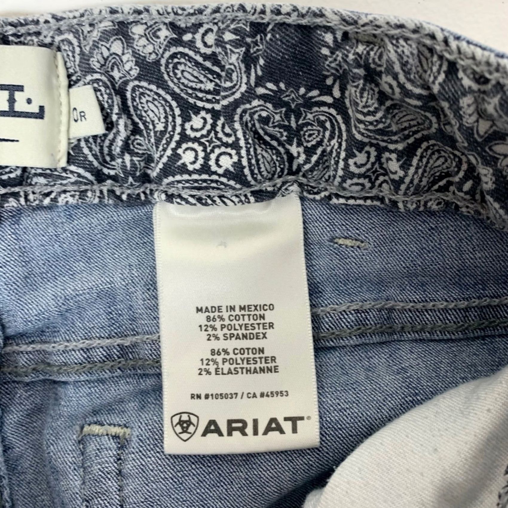 Ariat Ariat REAL Denim Skinny Jeans Womens 30R Medium Wash Blue Embroidered Pockets 5-Pocket Design Stretch Slim Rise Mid Denim Jeans Womens Size 24" / US 00 / IT 34 - 4 Thumbnail