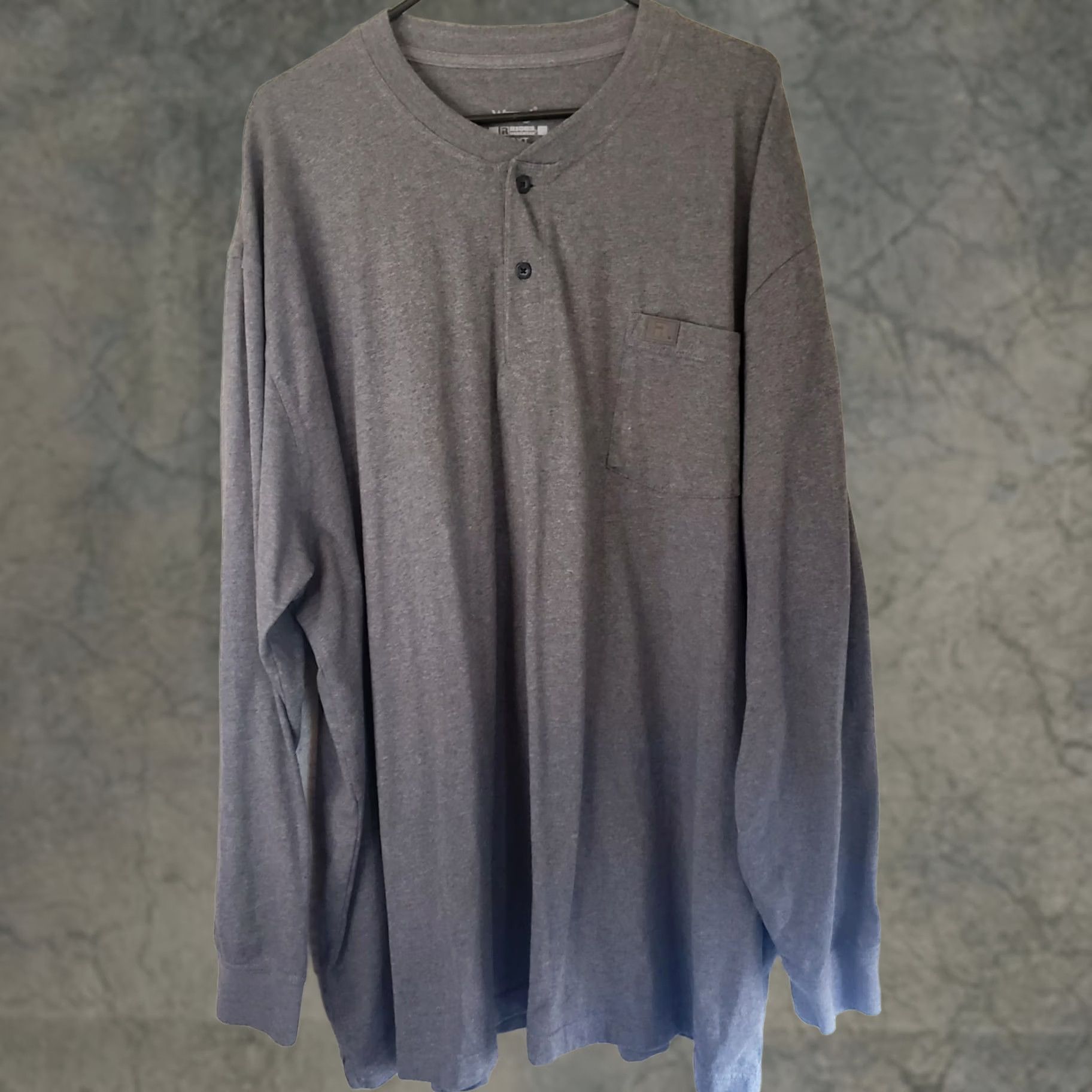 Wrangler VINTAGE Wrangler Riggs Workwear Mens 3XT Gray Henley Long Sleeve Heavy Cotton Tee Shirt Size US XXL / EU 58 / 5 - 1 Thumbnail