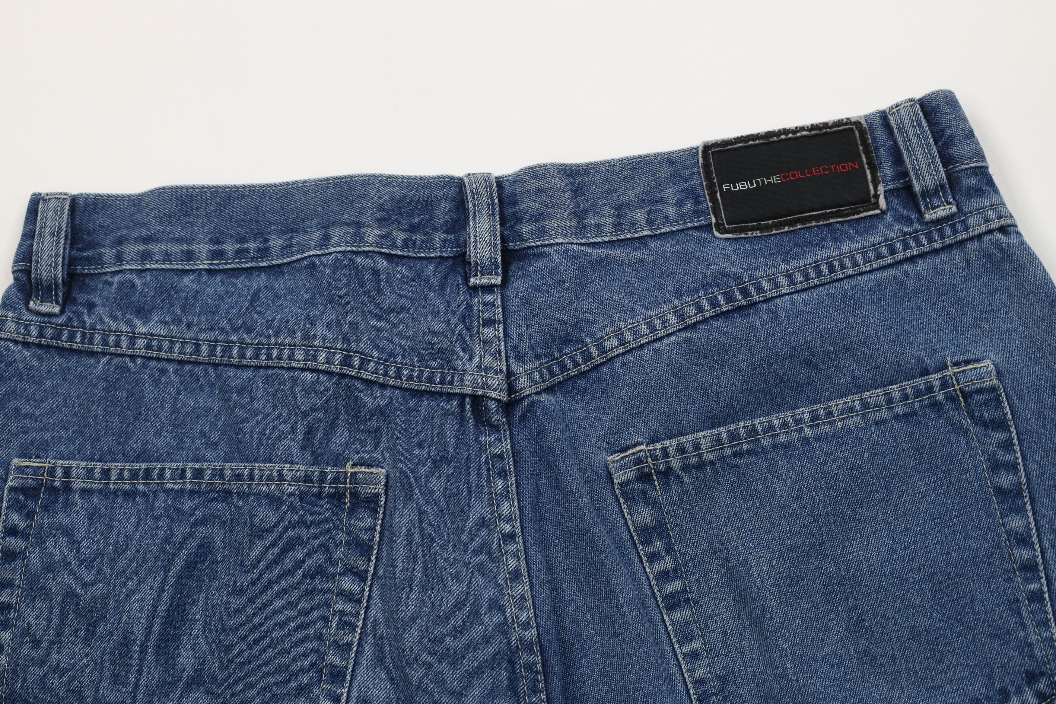 Fubu Vintage 90s Y2K FUBU Relaxed Fit Denim Dungaree Shorts Blue Size US 38 / EU 54 - 11 Thumbnail
