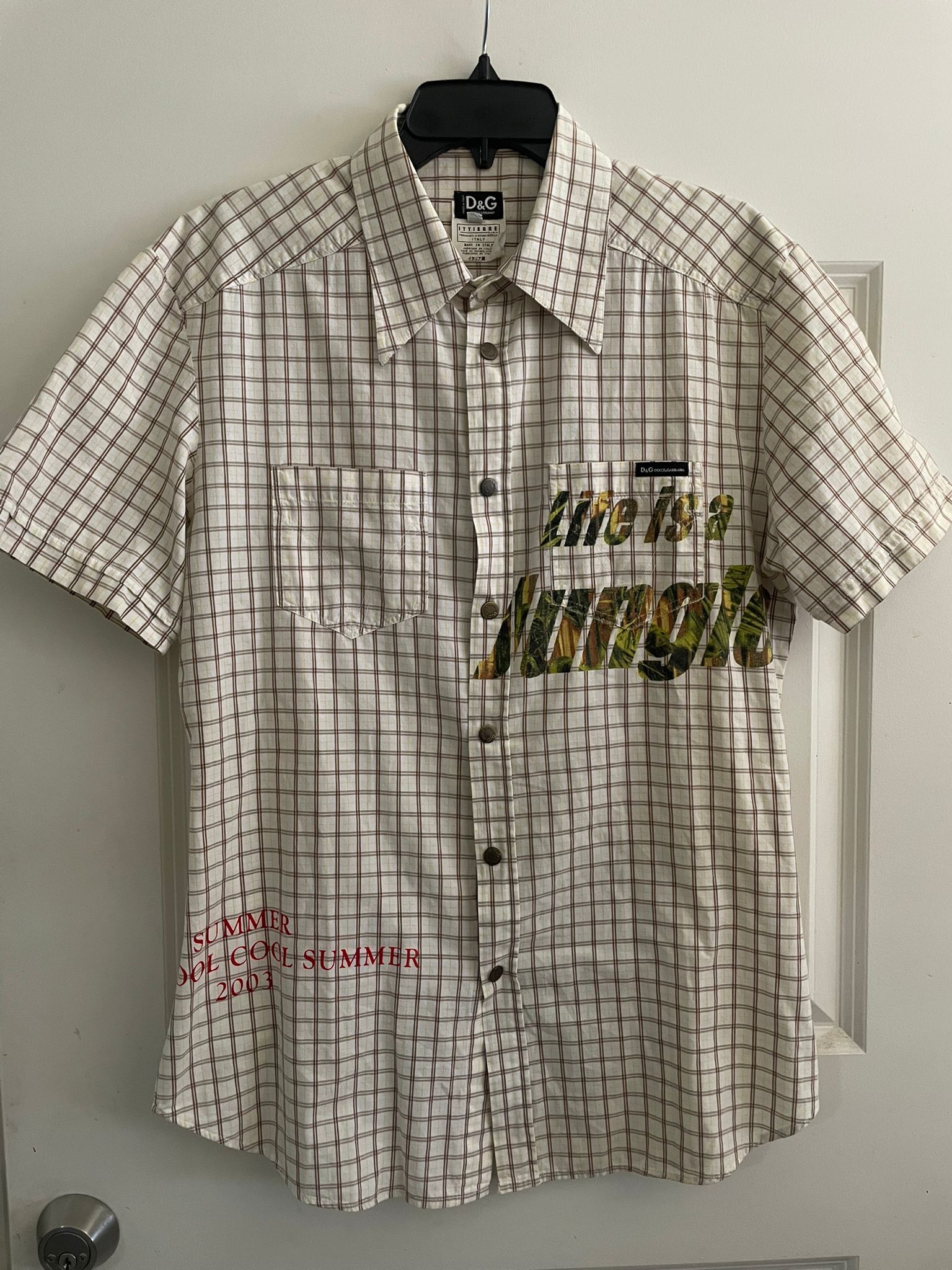Dolce & Gabbana Dolce & Gabbanna SS03 'Life is a jungle' Button up Size US S / EU 44-46 / 1 - 1 Thumbnail
