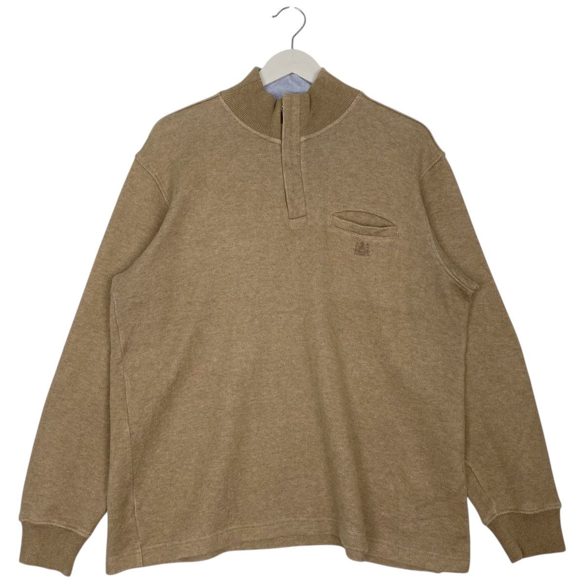 Vintage Vintage Aquascutum Quater Zipper Sweatshirt Brown Size US L / EU 52-54 / 3 - 1 Thumbnail