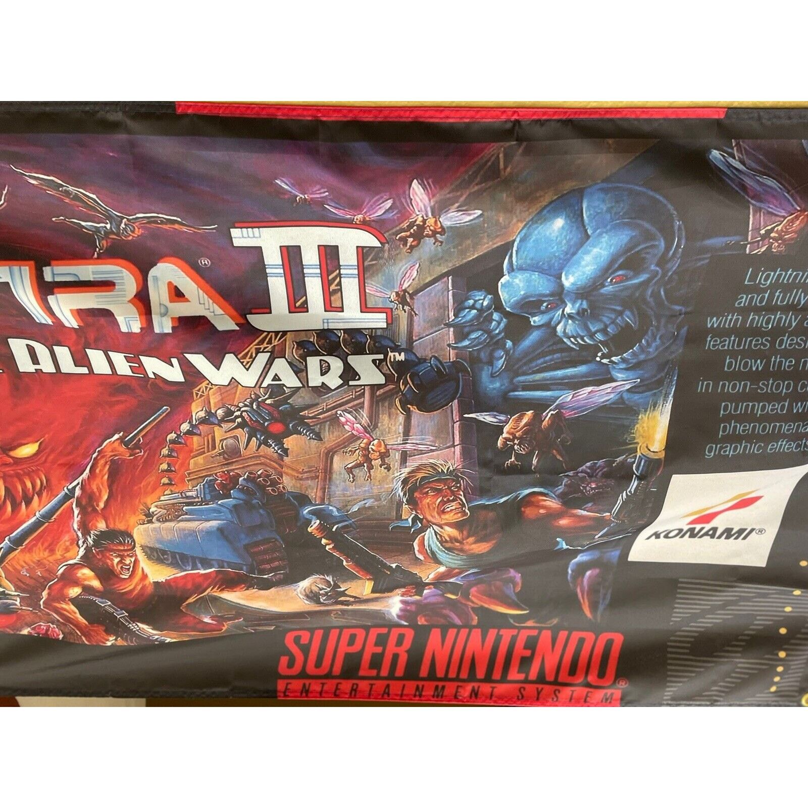 Other Contra 3 III: The Alien Wars 5' Flag Super Nintendo SNES Size ONE SIZE - 3 Thumbnail