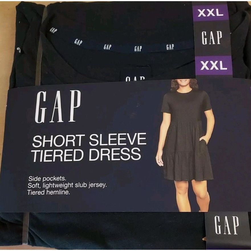 Gap GAP Short Sleeve Tiered Dress With Pockets XXL 100% Cotton B Size XXL / US 16-18 / IT 52-54 - 4 Thumbnail
