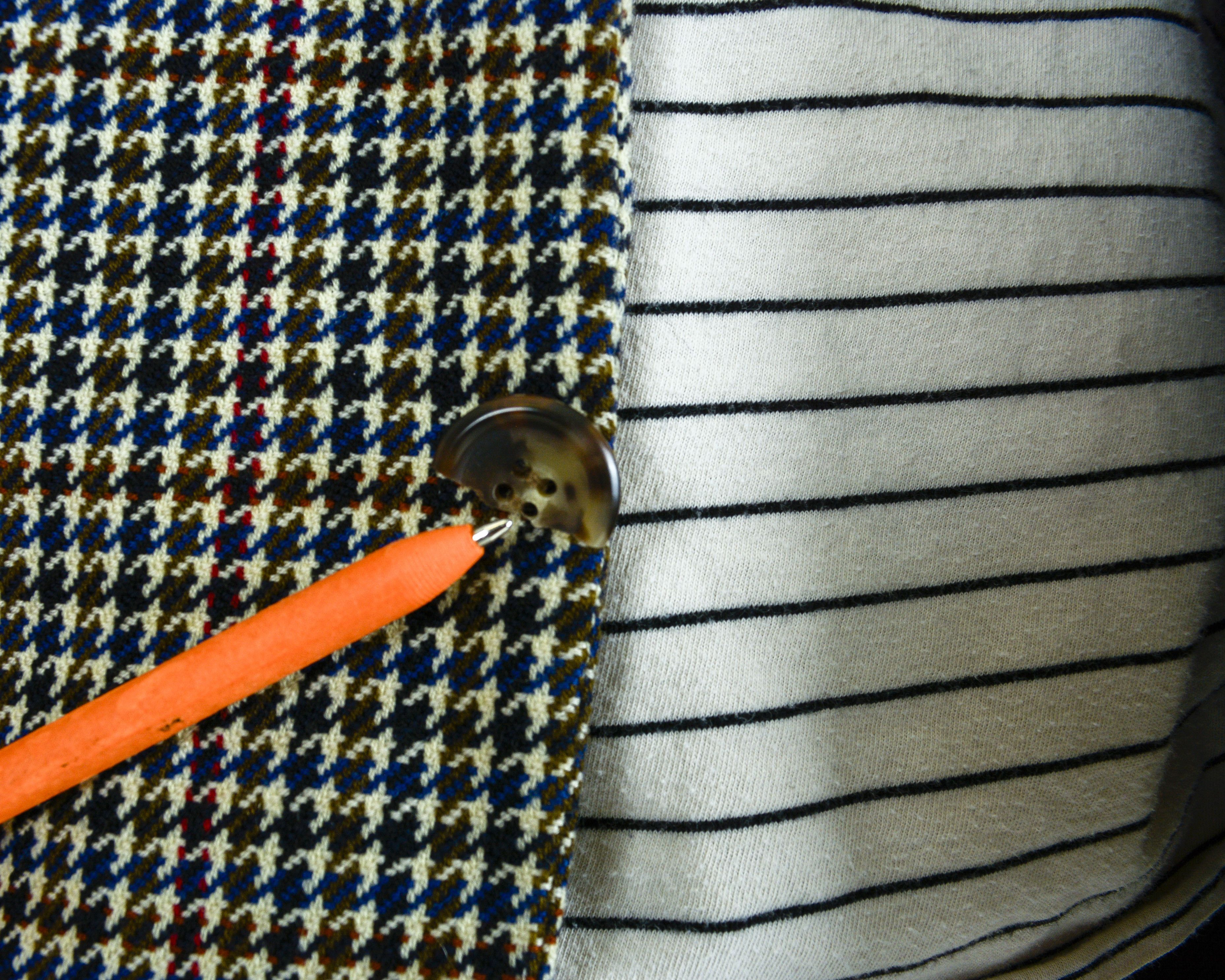 Hugo × Hugo Boss × Vintage Dionysos Tweed M Blazer 40 Us Houndstooth Suit Jacket Coat Size 40R - 5 Thumbnail