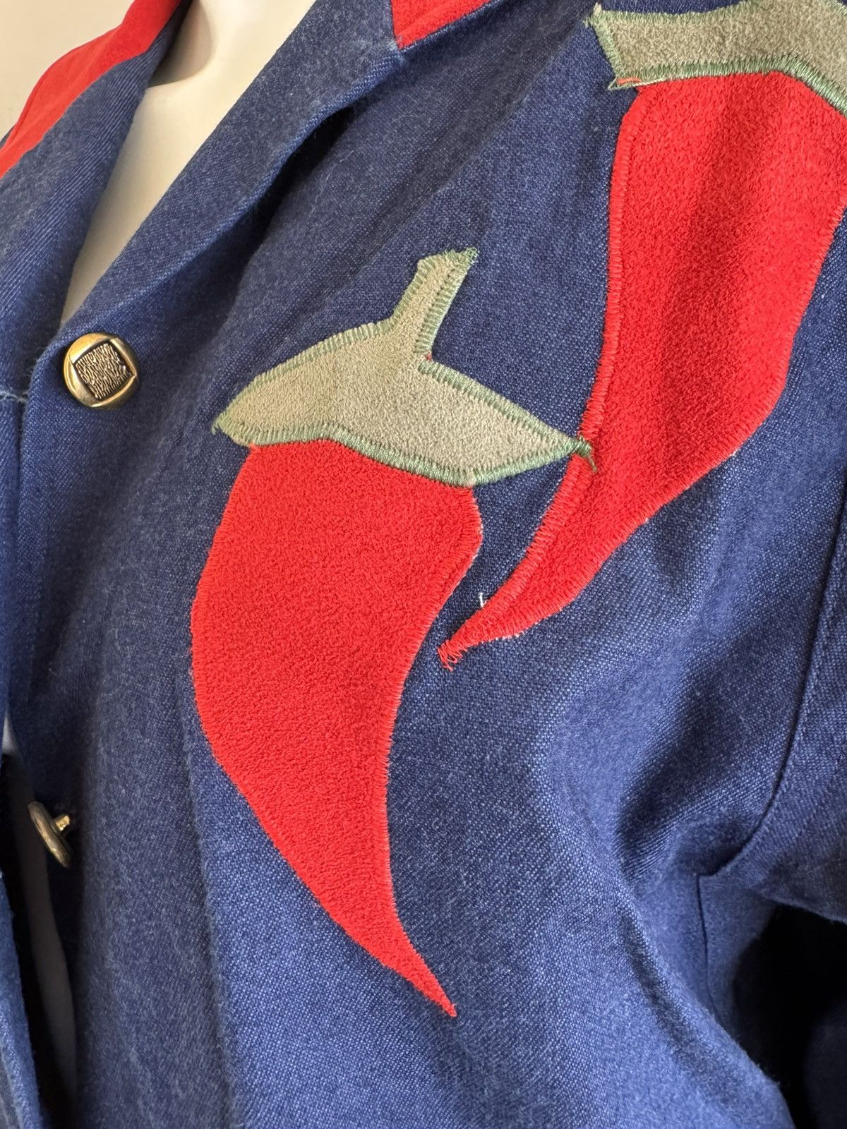 Other Vintage 90s jacket blue southwestern coyote chili pepper Size L / US 10 / IT 46 - 4 Thumbnail