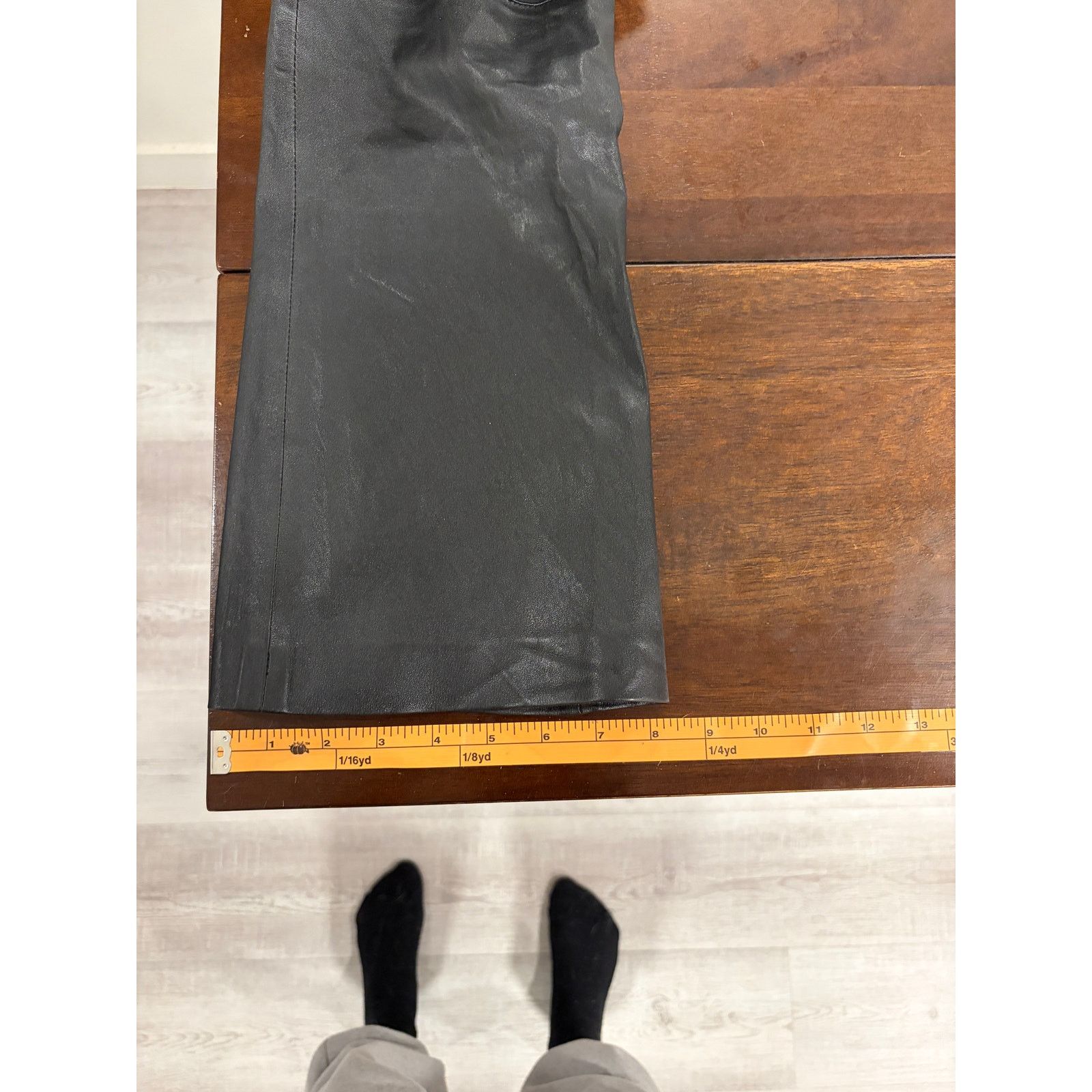 Zara VTG Zara Sheep Leather Straight Pants Womens S Black Y2K Size 26" / US 2 / IT 38 - 9 Thumbnail