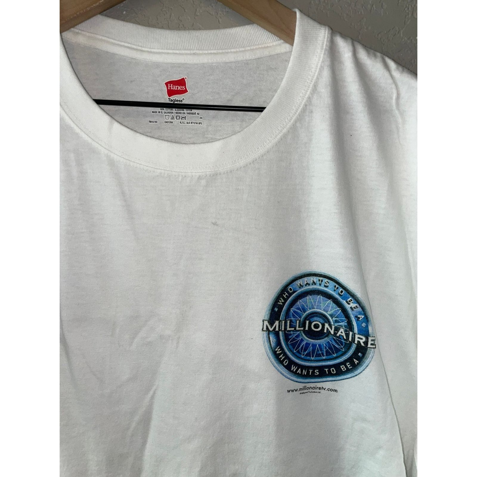 Hanes Who Wants To Be A Millionaire Shirt TV Promo White Tee XL Size US XL / EU 56 / 4 - 2 Thumbnail