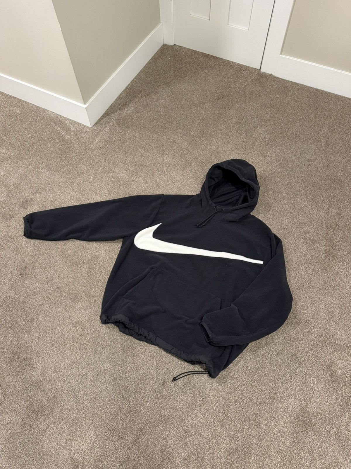 Vintage NIKE BIG LOGO TEDDY FLEECE HOODIE Size US XL / EU 56 / 4 - 3 Thumbnail
