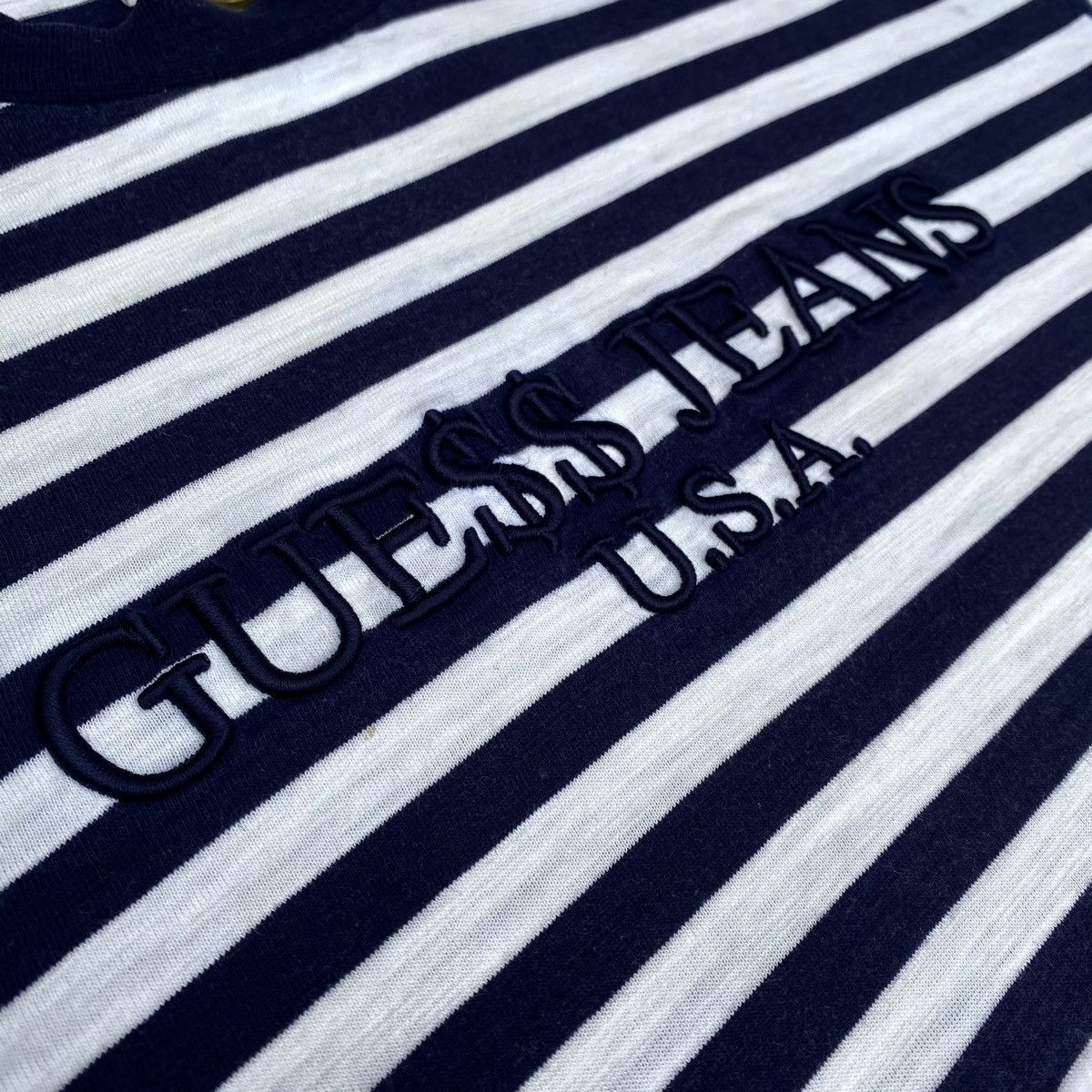 Other GUESS JEANS 'U.S.A' ASAP ROCKY Embroidered Striped Tee NAVY Size US M / EU 48-50 / 2 - 8 Thumbnail