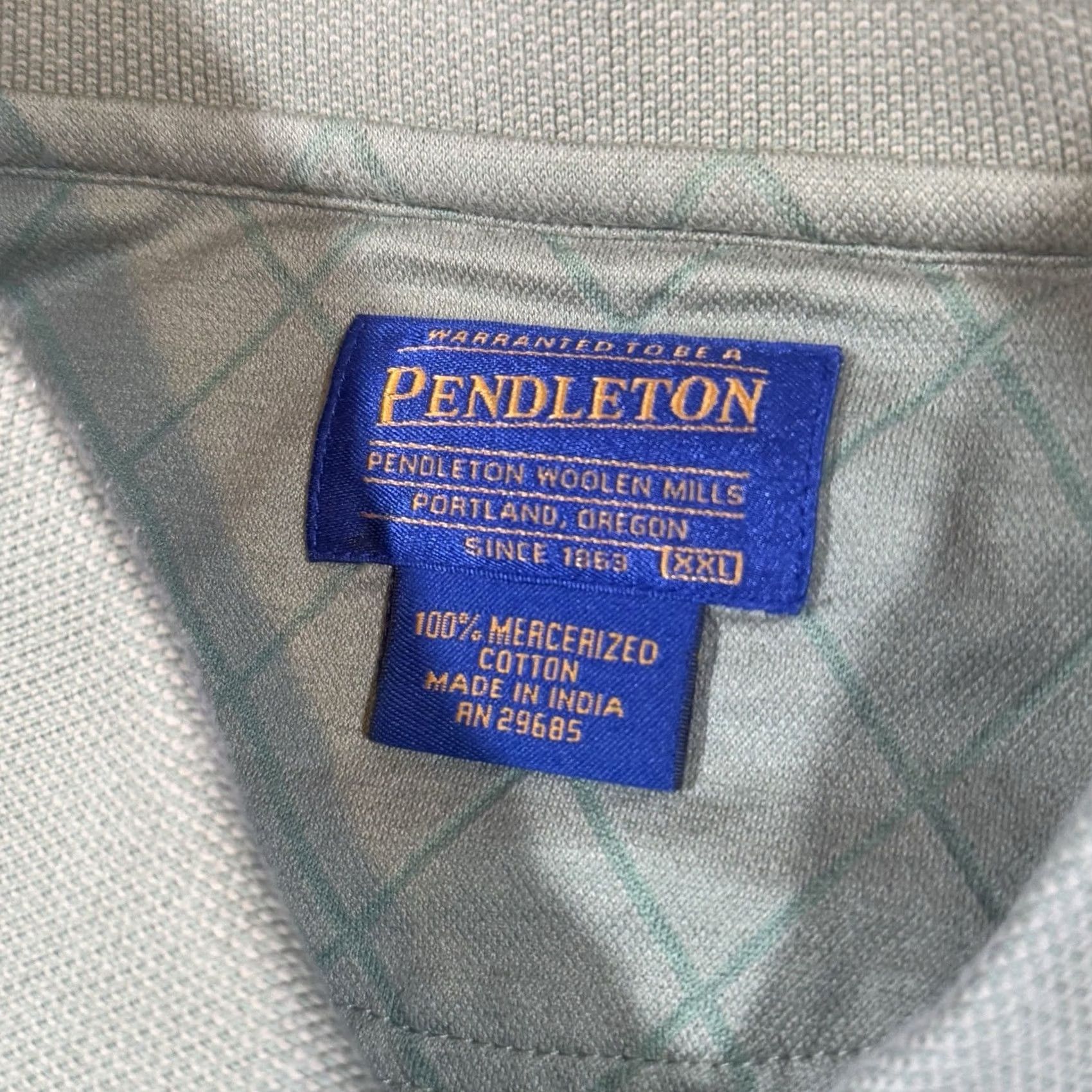 Pendleton Pendleton Polo Shirt Men XXL Green Geometric Mercerized Cotton Golf Short Sleeve Modern Classic Polo Shirt Mens Size US XXL / EU 58 / 5 - 3 Thumbnail