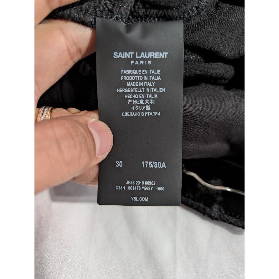 Saint Laurent Paris o1rshd1 Skinny 5 Pockets Pants Devore Pelo Black Light Beach Size US 30 / EU 46 - 15 Thumbnail