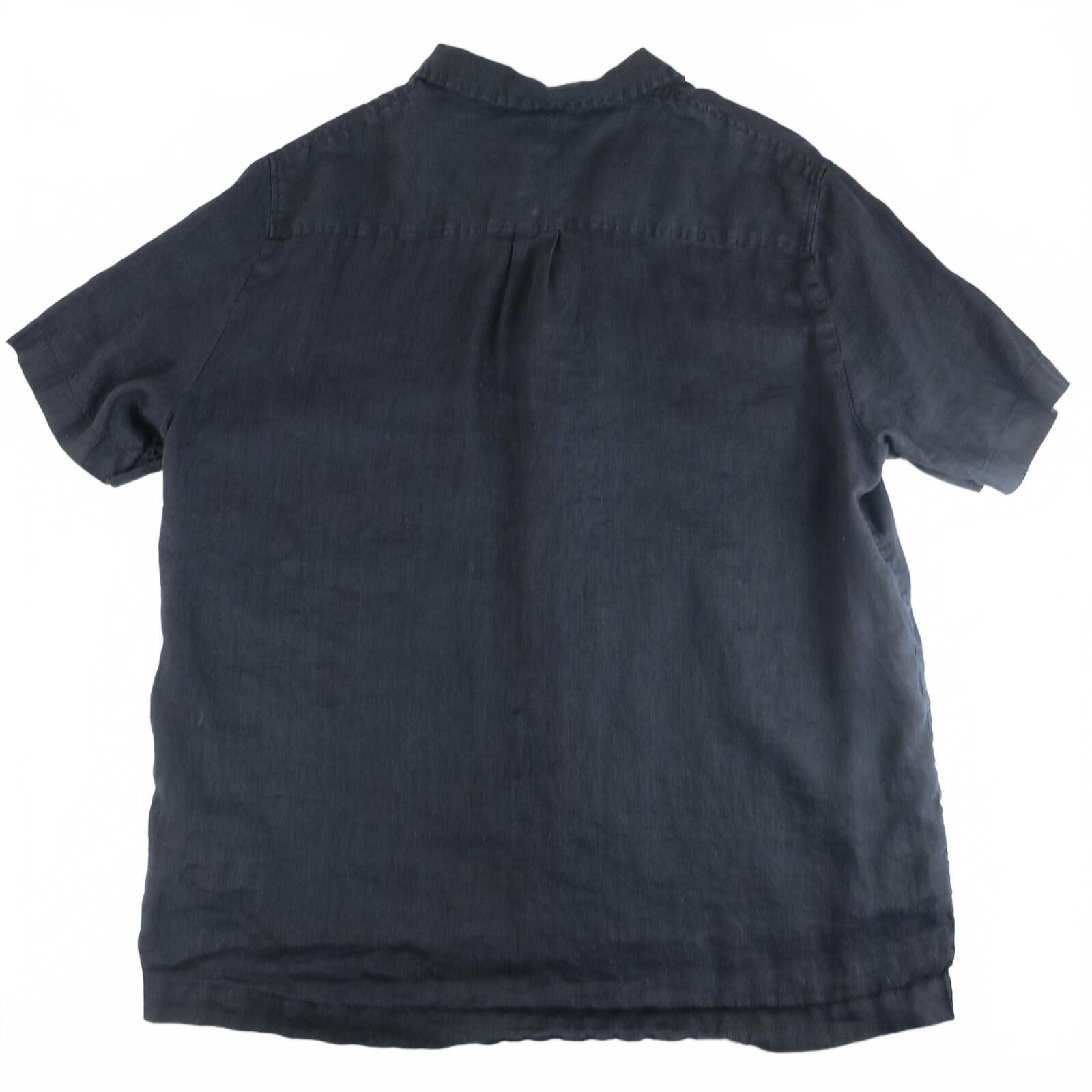 H&M H&M Regular Fit Black Short Sleeve Button-Up Shirt Size L Size US L / EU 52-54 / 3 - 2 Thumbnail