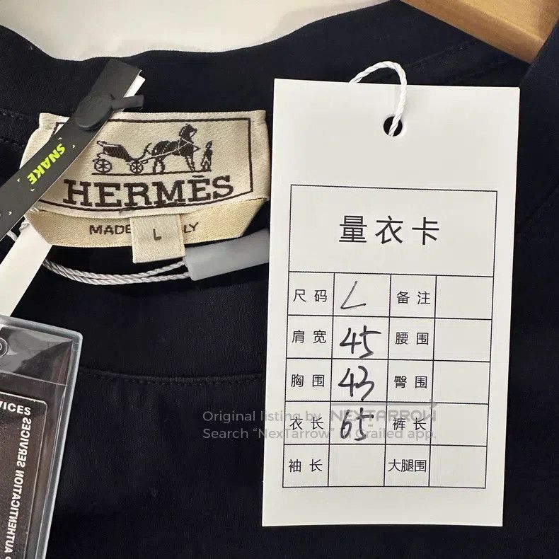 Hermes Hermes Solid Color Pattern Embroidered Short Sleeve T-Shir Size US L / EU 52-54 / 3 - 3 Thumbnail