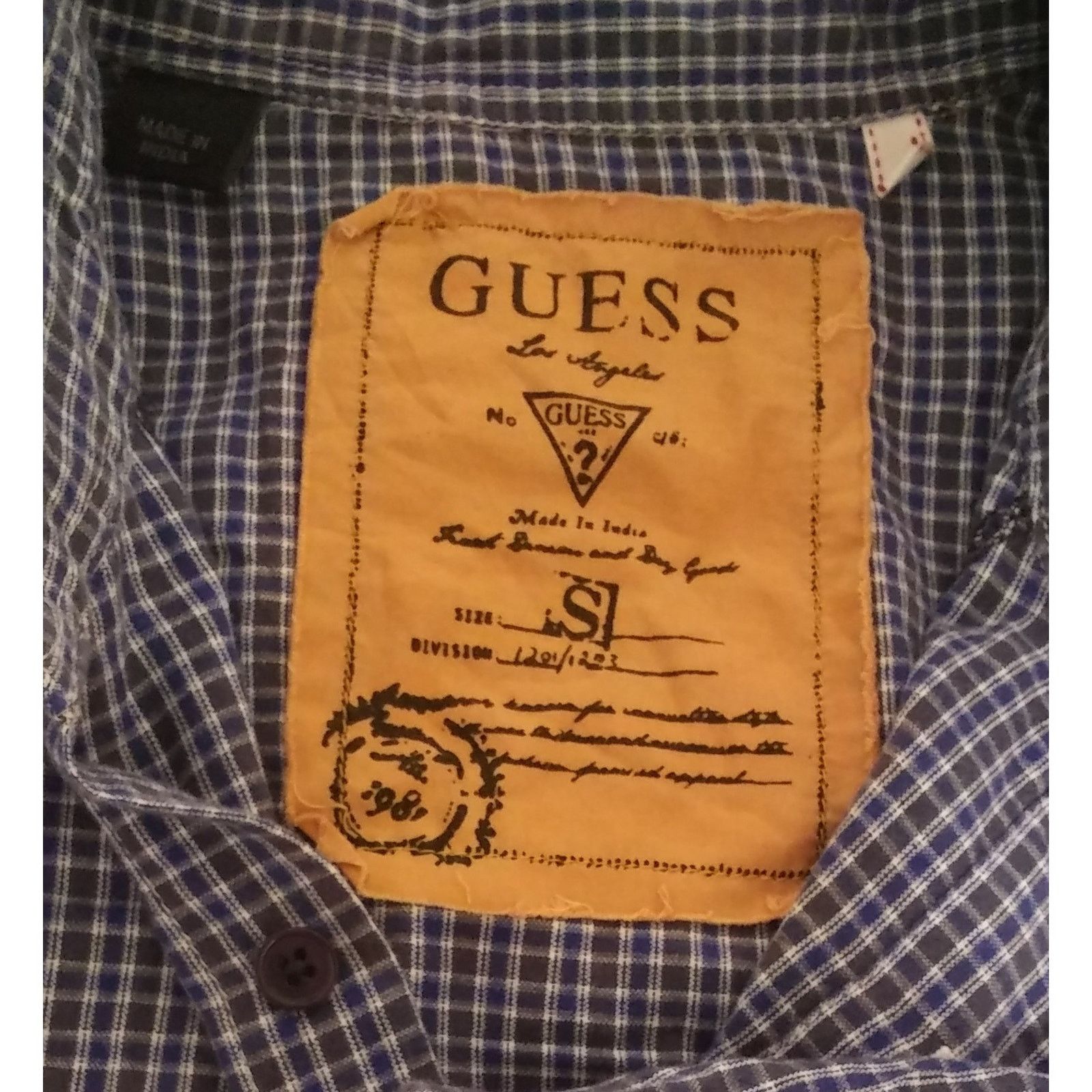 Guess GUESS Plaid Button Up Long Sleeve Shirt Men's Small Size US S / EU 44-46 / 1 - 7 Thumbnail