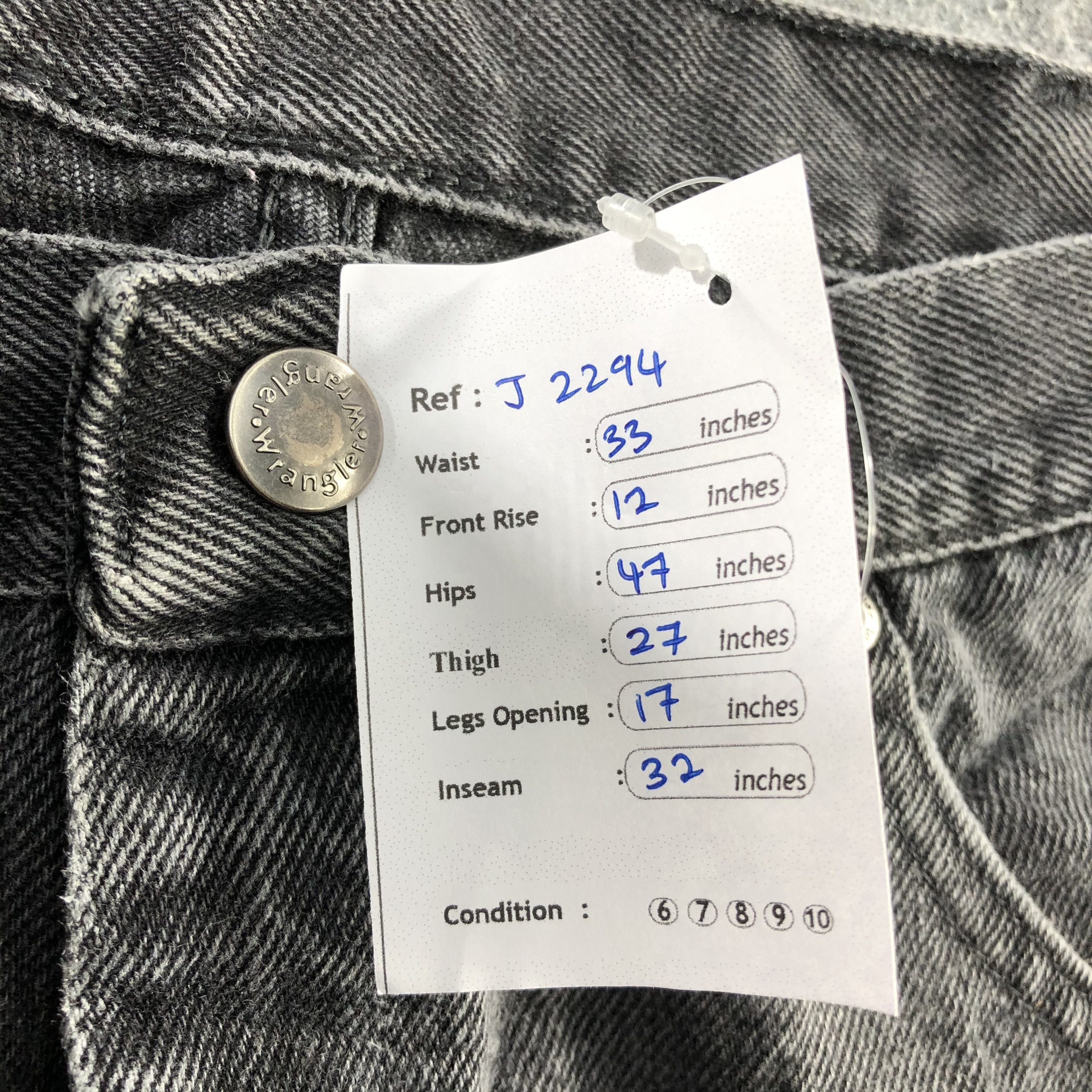 Vintage Vintage Faded Black Wrangler Jeans-J2294 Size US 33 - 13 Thumbnail