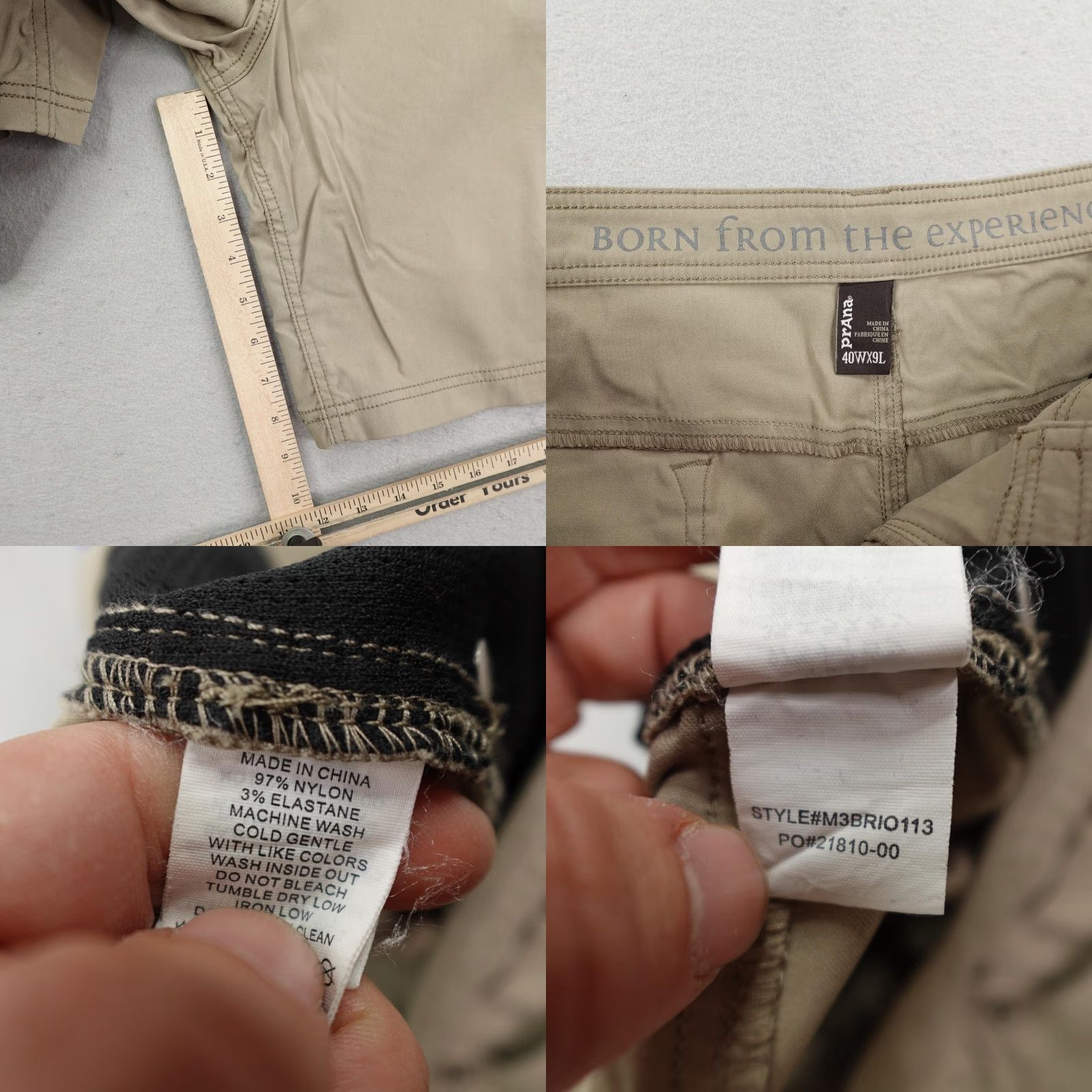 Prana Prana Shorts Mens 40 Khaki Beige Tan Brion 9" Inseam Performance Chino Hiking Size US 40 / EU 56 - 8 Thumbnail