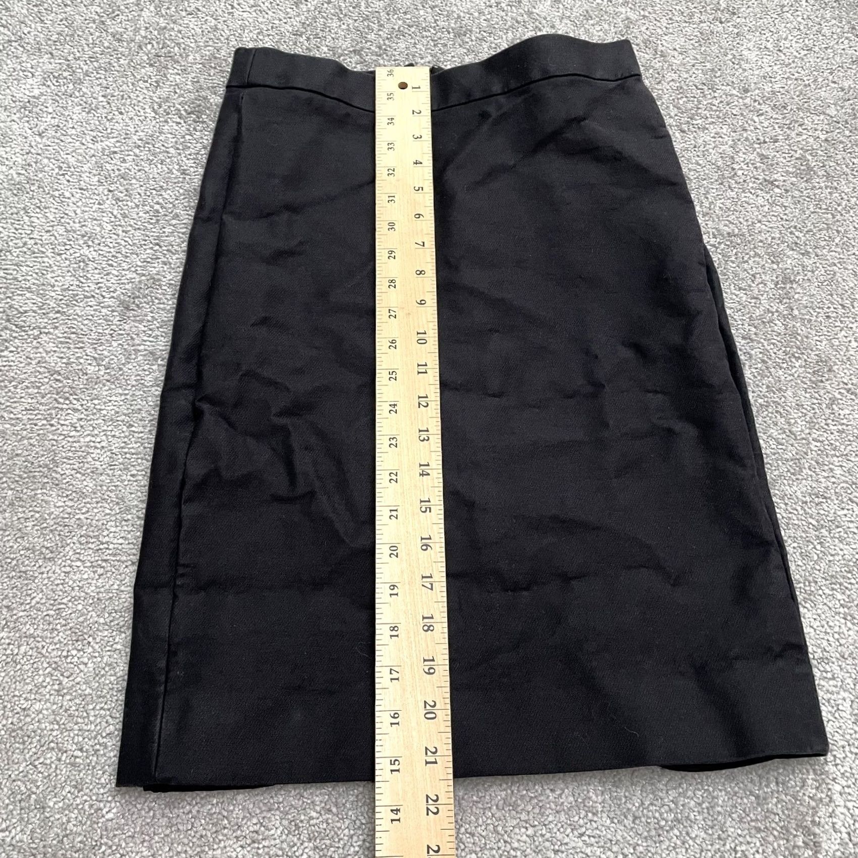 J.Crew J.CREW Skirt Women Black Knee Length Straight Pencil Lined Twill Classic 00 Size 24" / US 00 / IT 34 - 7 Thumbnail
