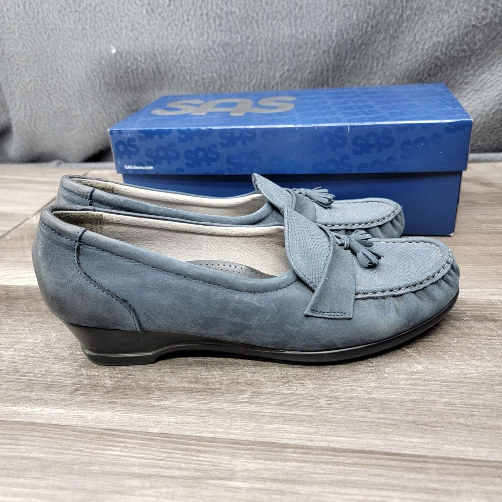 SAS SAS Taylor Jeans Shoes Womens Size 9 W Blue Loafer Tassel Comfort Slip On Shoes Size 30" / US 8 / IT 44 - 4 Thumbnail