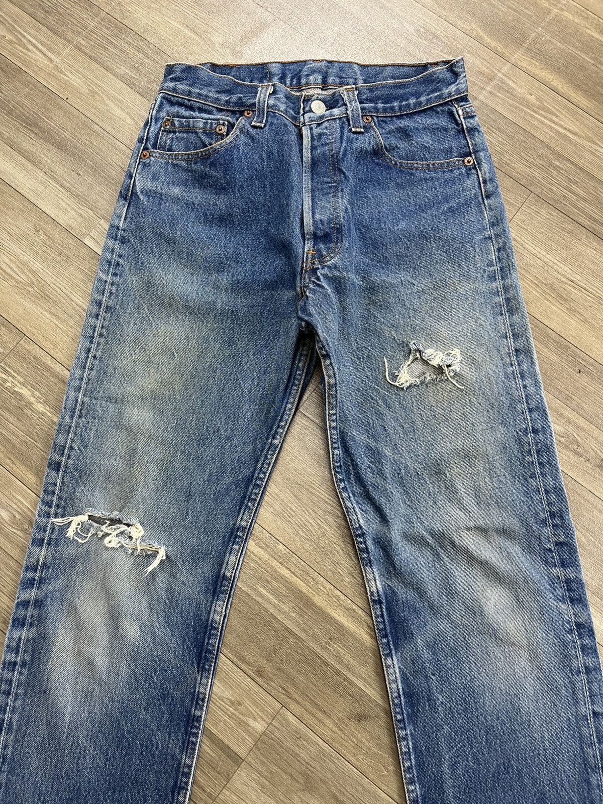 Levi's Vintage Clothing 🇺🇸1970s Vintage Levis 501 LVC 29x32 Distressed Blue Jeans Size US 29 - 2 Thumbnail