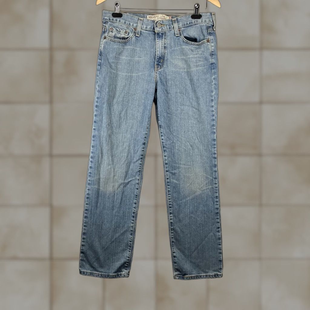 Levi's VINTAGE Levi’s 505 Women Jeans 10 Straight Distressed Slouch 29in Blue 90s Bohemian festival Hippie Retro Regular Fit Mens Womens Girls Boys Size 32" / US 10 / IT 46 - 1 Thumbnail