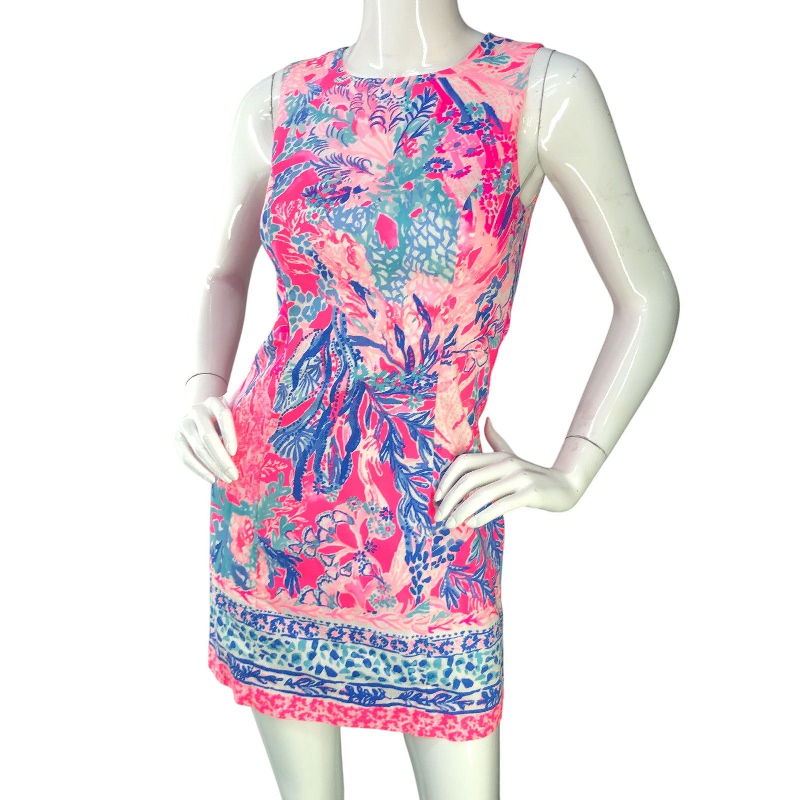 Lilly Pulitzer Lilly Pulitzer 00 Dress Mila Shift Coral Resort Sleeveless Size XXS / US 00 / IT 34 - 1 Thumbnail