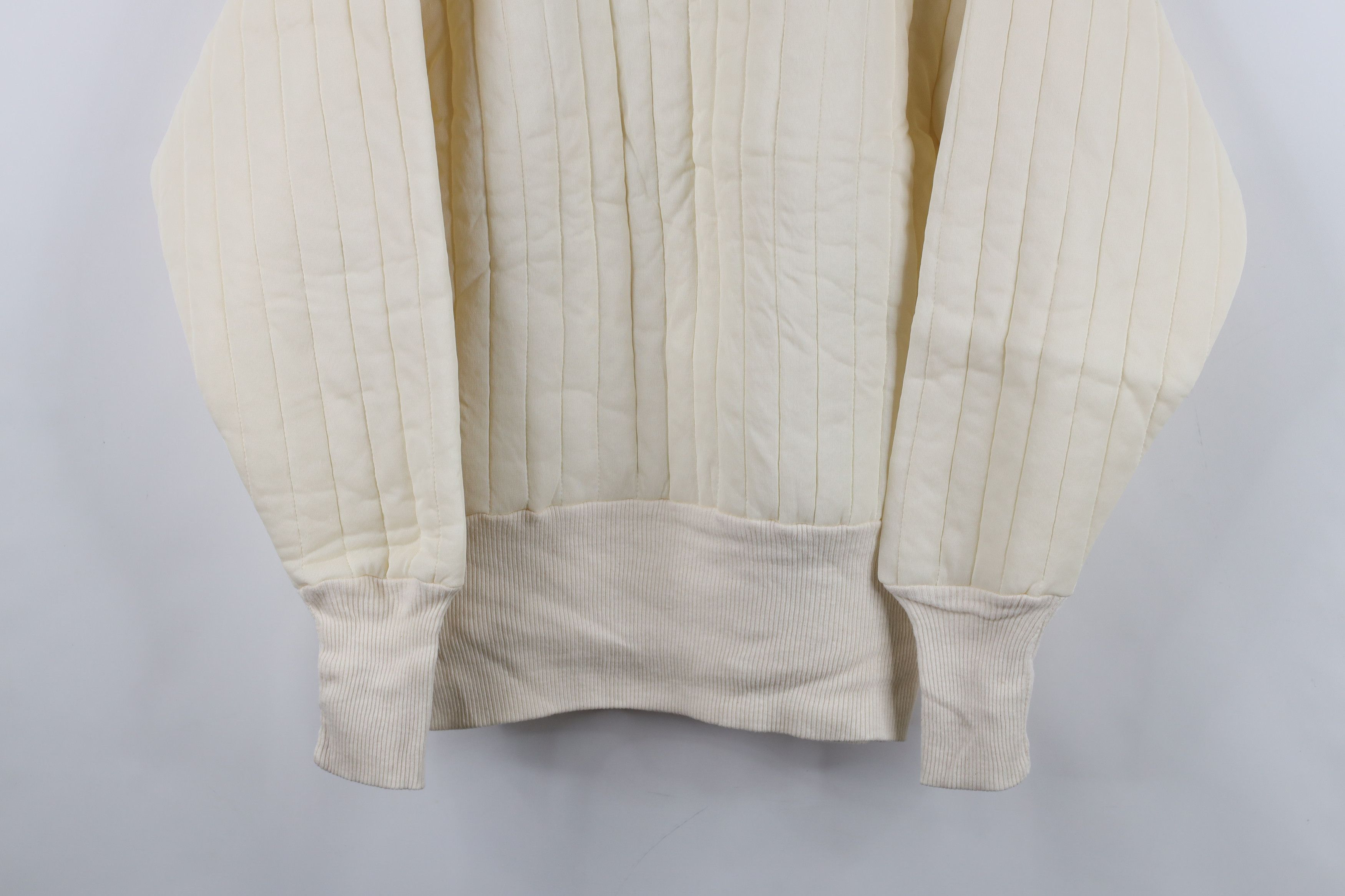 Vintage Vintage 50s Streetwear Quilted Thermal Sweatshirt Cream USA Size US S / EU 44-46 / 1 - 3 Thumbnail
