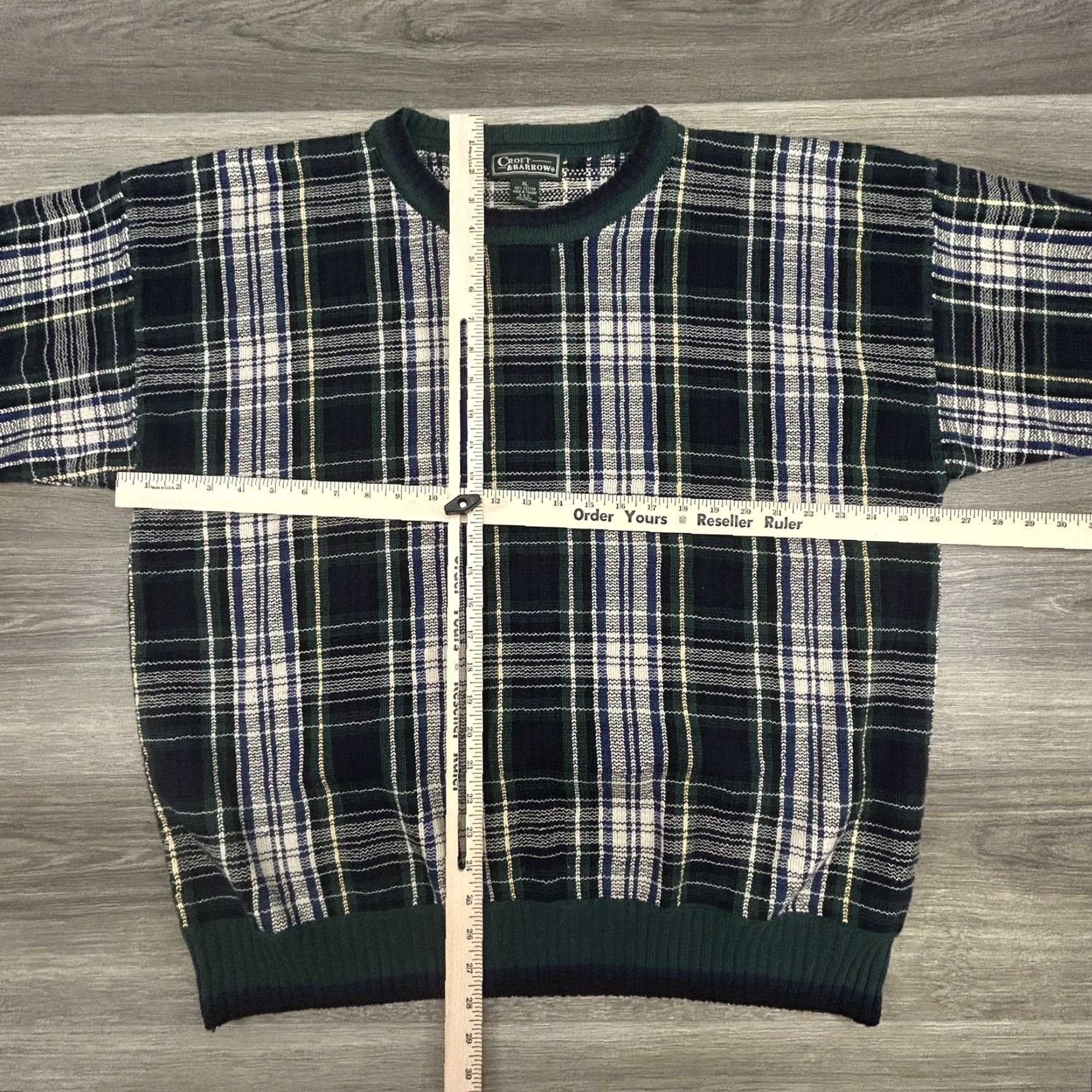 Croft & Barrow VINTAGE Croft & Barrow Sweater Mens XL Blue Plaid Pullover Crewneck 90s Size US XL / EU 56 / 4 - 4 Thumbnail