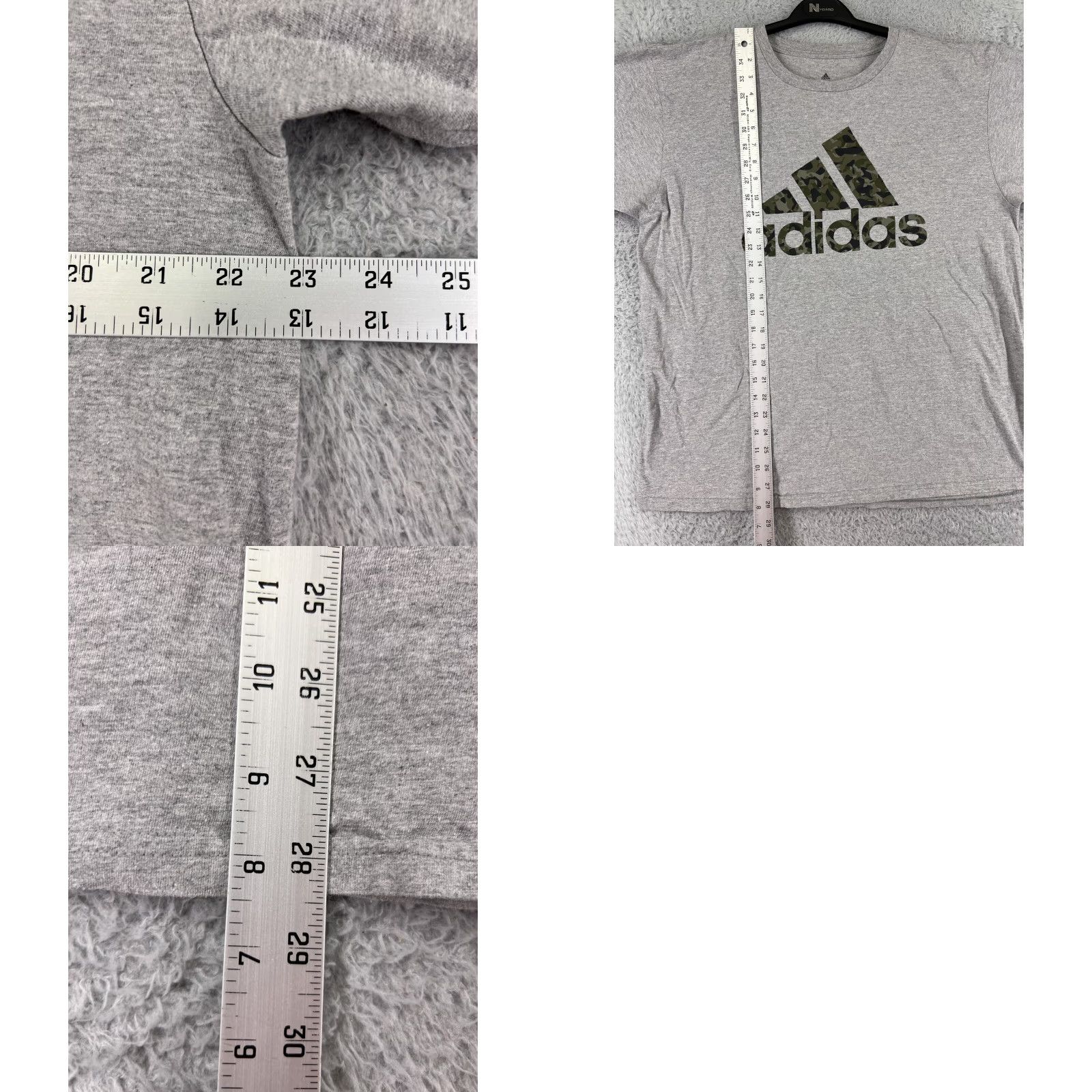 Adidas Adidas Shirt Mens XL Gray Camo Logo Short Sleeve Crew Neck Sports T-Shirt Men’s Slim Fit, 100% Cotton, Jersey, Logo, All Seasons Size US XL / EU 56 / 4 - 9 Thumbnail
