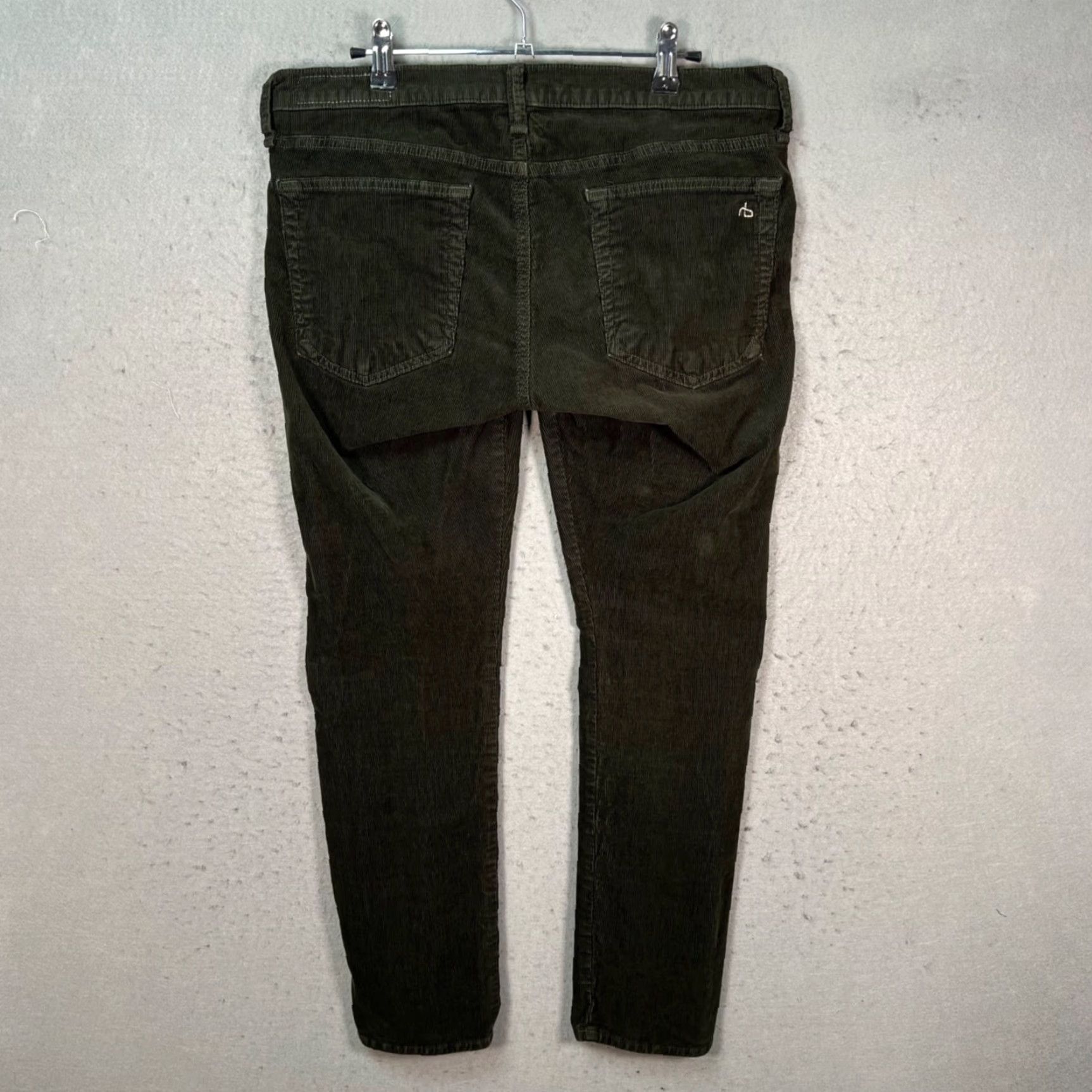Rag & Bone Rag & Bone Womens Pants Tomboy Olive Green Corduroy Tapered Leg 30 Ankle Size 30" / US 8 / IT 44 - 2 Thumbnail