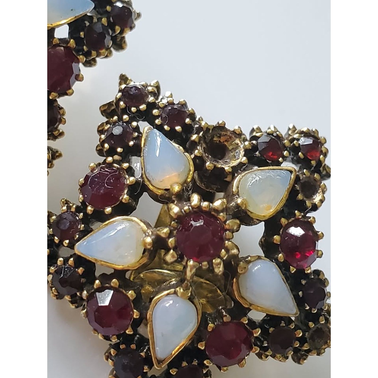 Other Vintage Red Rhinestone and Faux Opal Star Brooch and Earring Size ONE SIZE - 5 Thumbnail