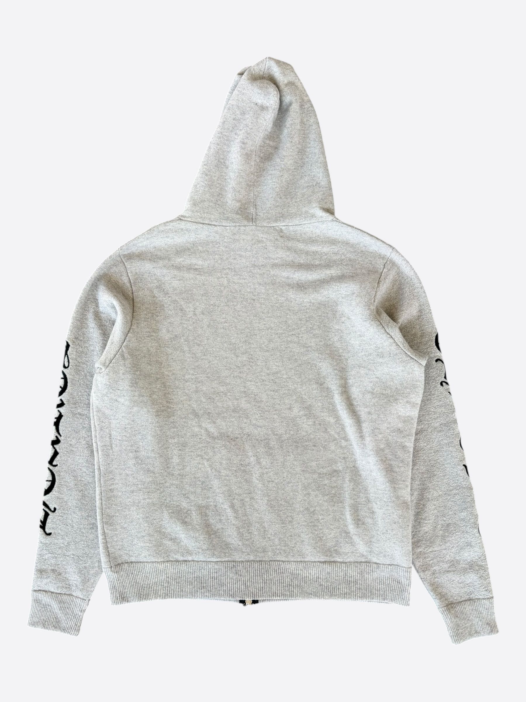 Chrome Hearts Grey & Black Embroidered Cashmere Zip Up Hoodie Size US L / EU 52-54 / 3 - 2 Thumbnail