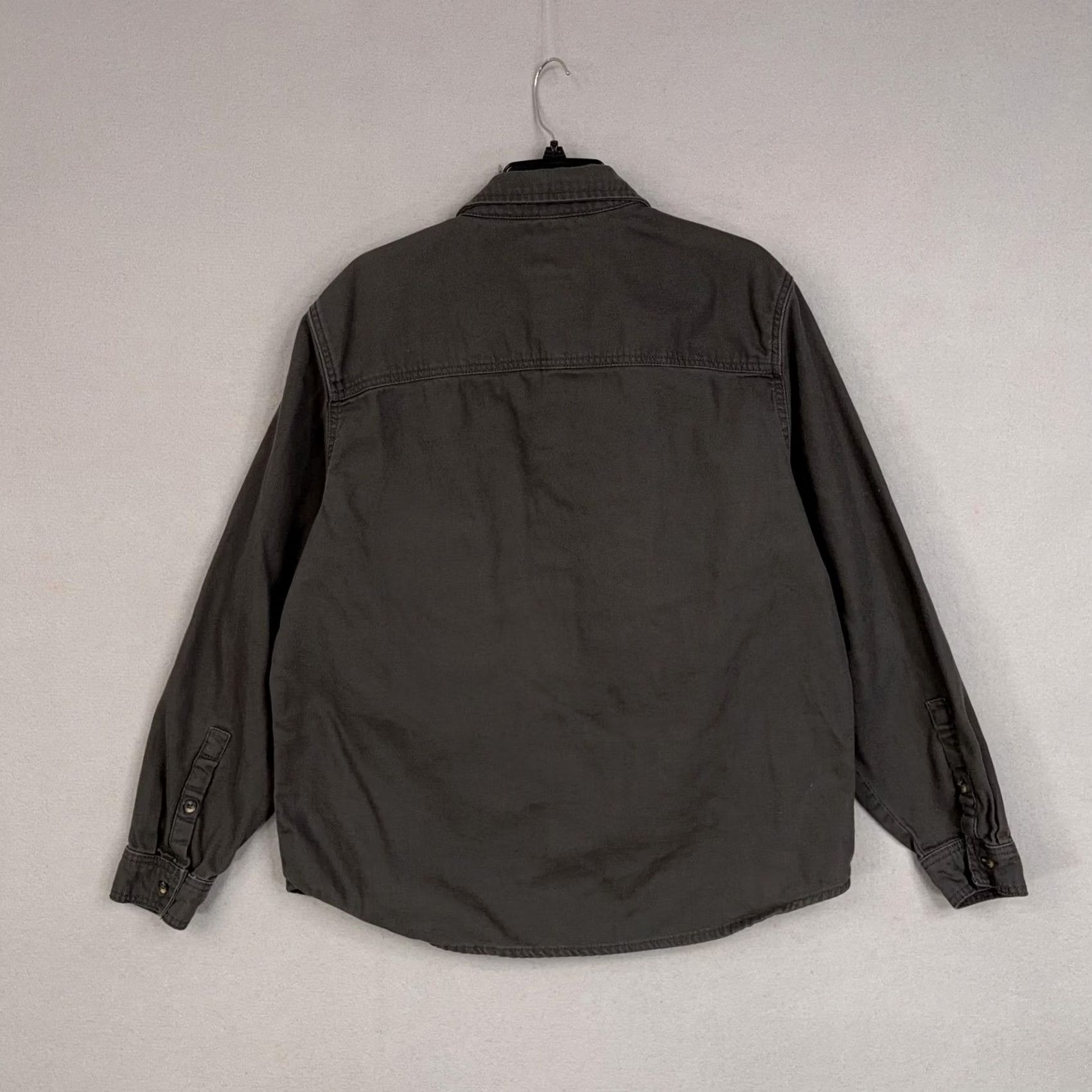Lucky Brand Lucky Brand Shirt Mens Large Gray Twill Button-Front Utility Pockets Shacket Jacket Casual Workwear Size US L / EU 52-54 / 3 - 7 Thumbnail