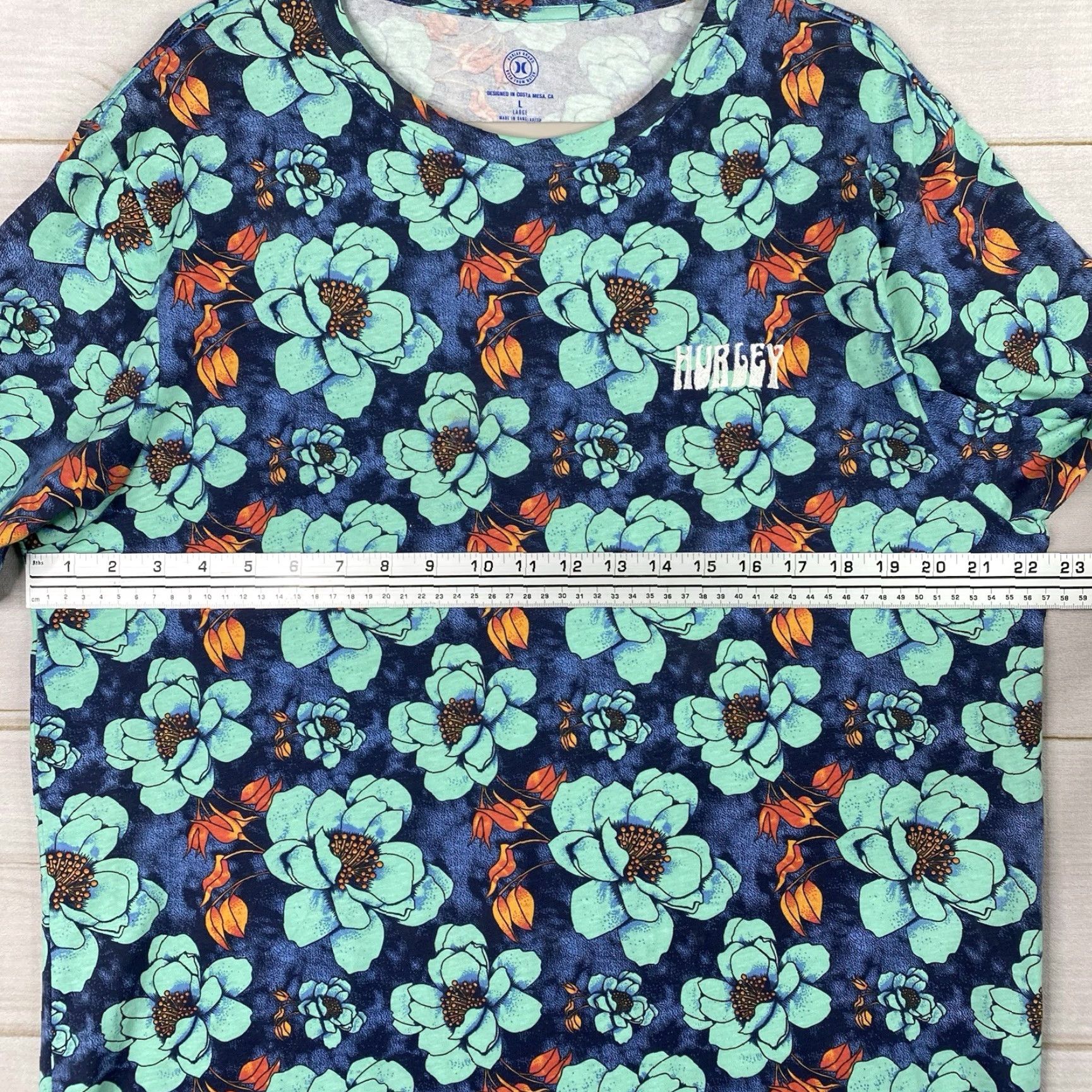 Hurley Hurley Shirt Mens L Blue Floral Short Slv Crew Neck Logo Beach Hawaiian T-Shirt Size US L / EU 52-54 / 3 - 5 Thumbnail