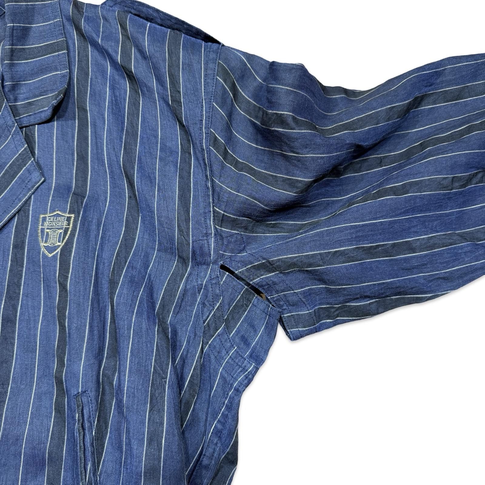 Celine Vintage Celine Striped Lightweight Overcoat Blazer Size 42R - 6 Thumbnail