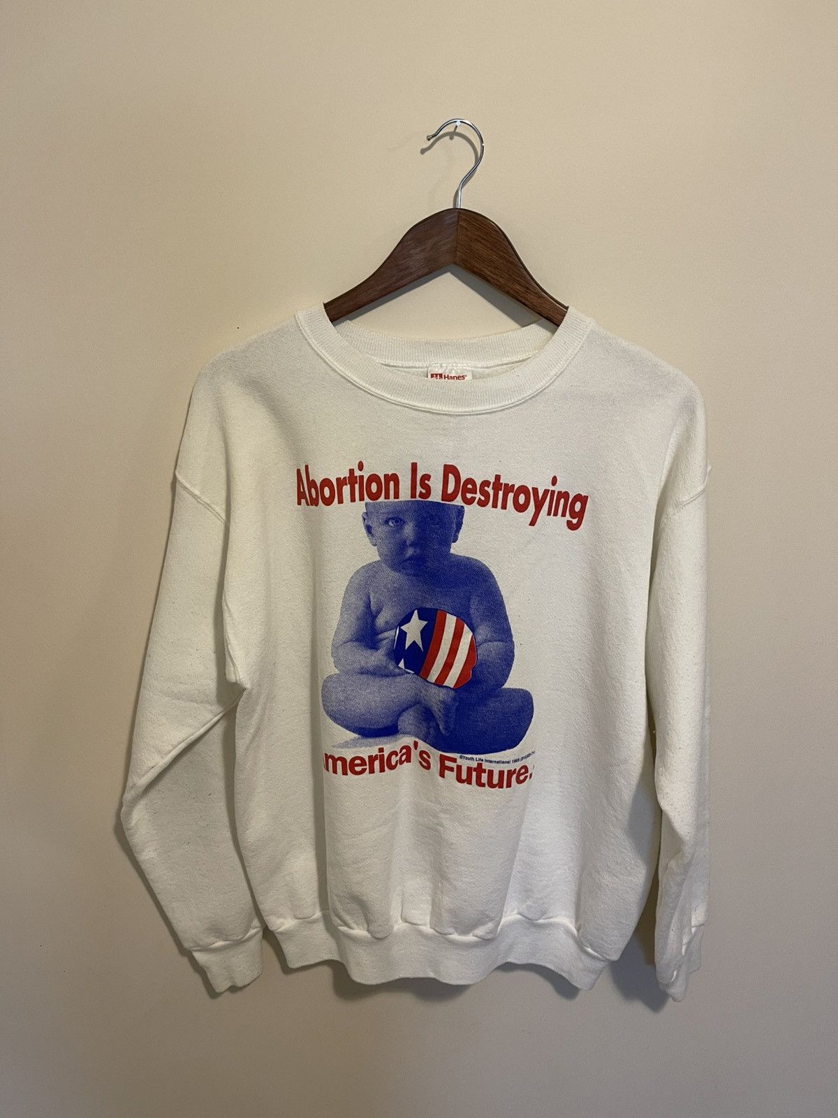 Hanes × Vintage 1993 Abortion is destroying americas future sweatshirt Size US L / EU 52-54 / 3 - 1 Thumbnail