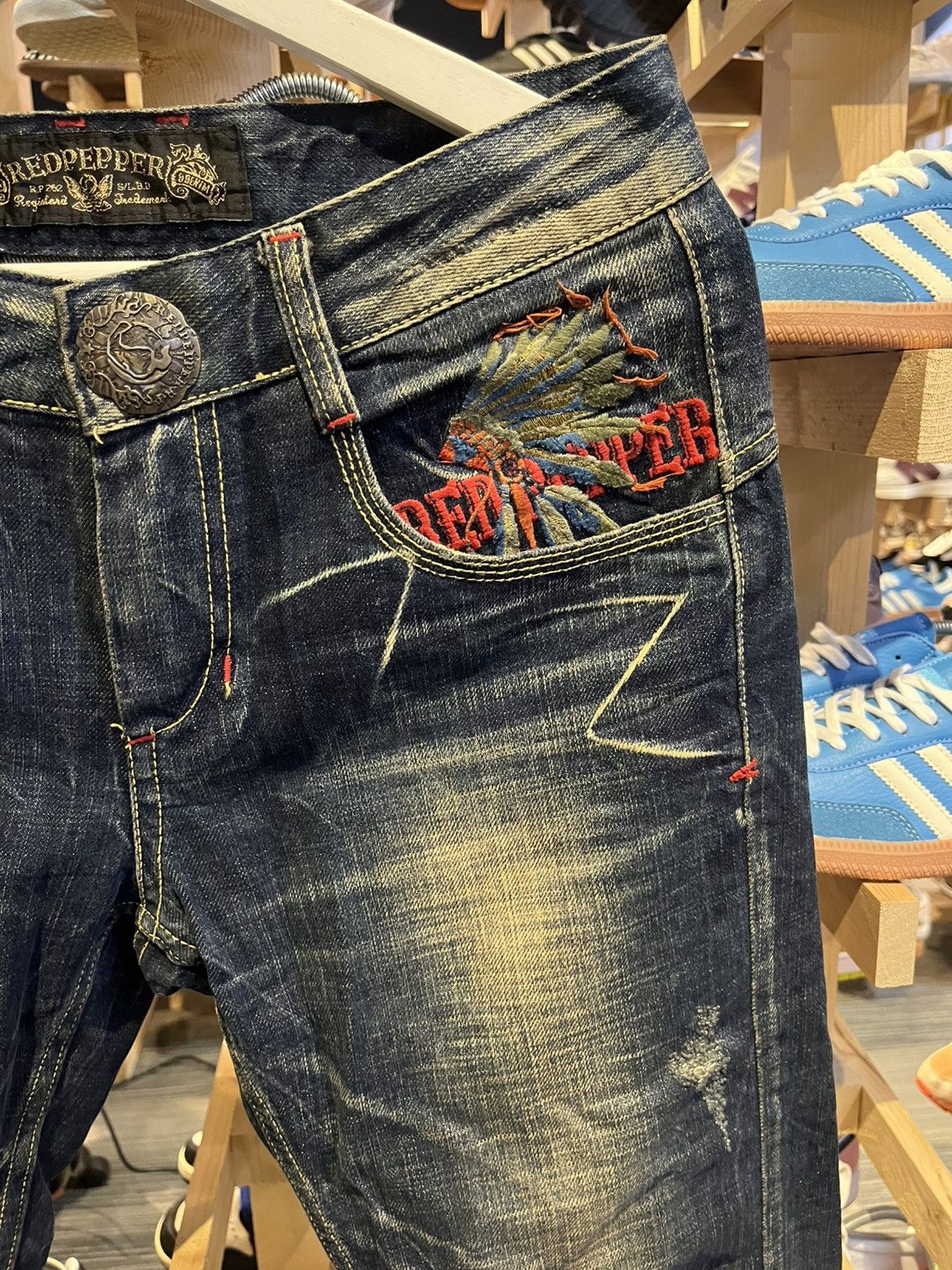 If Six Was Nine × Le Grande Bleu (L.G.B.) Red Pepper Gold Label Jeans Size US 32 / EU 48 - 13 Thumbnail