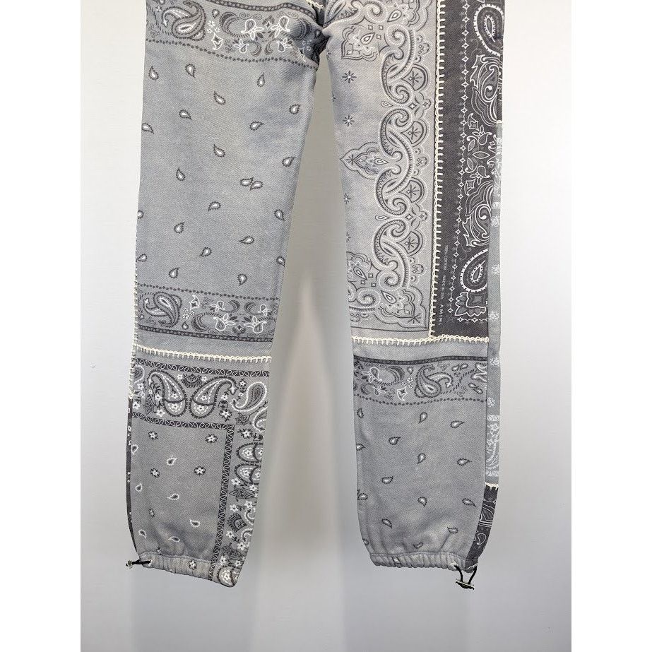 Amiri o1rshd1 Bandana Reconstruct Sweatpants & Joggers Black /Gray Size US 28 / EU 44 - 14 Thumbnail