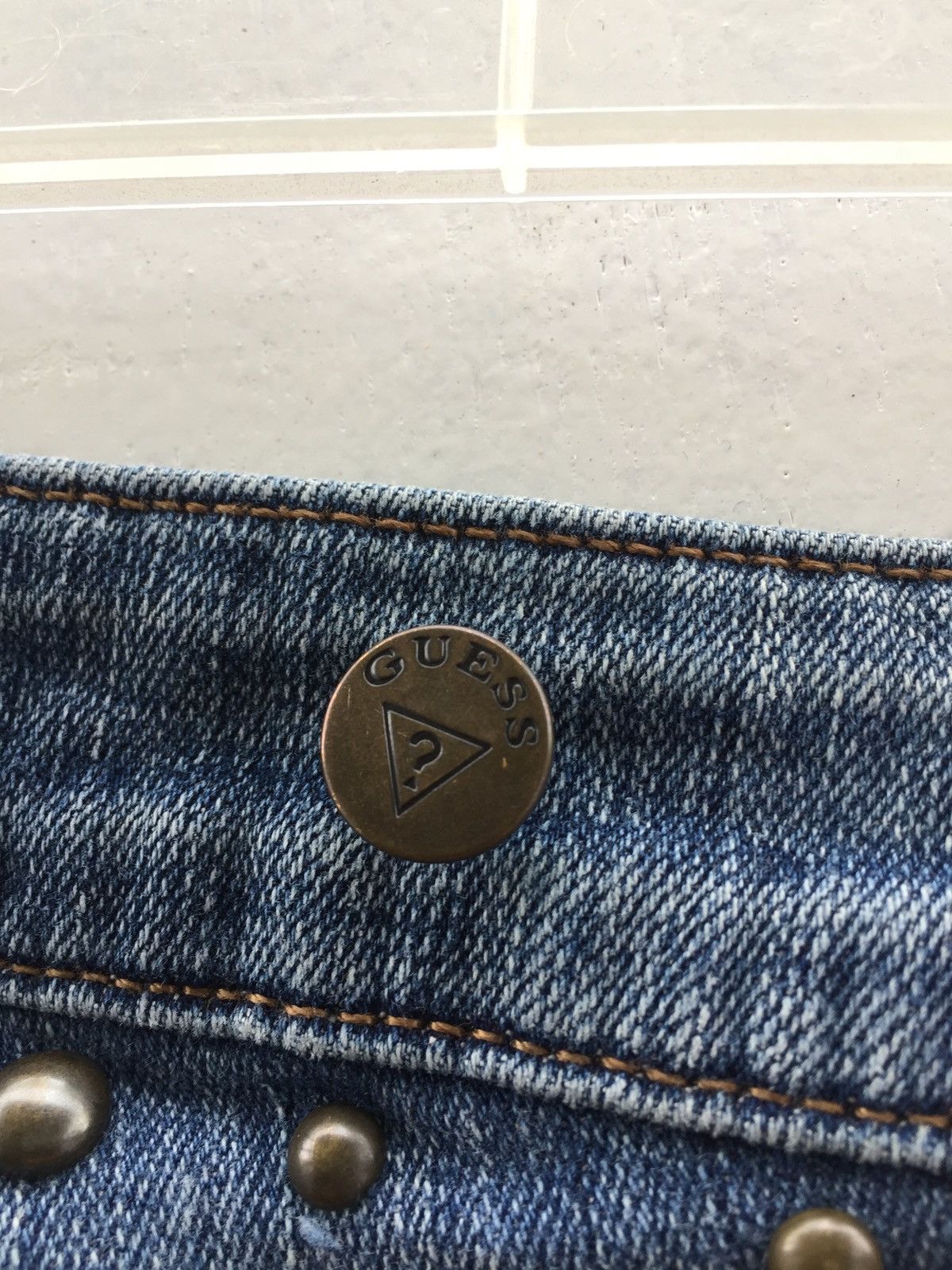Guess Guess shashiko boro low rise with iron beads USA jeans Size US 31 - 8 Thumbnail