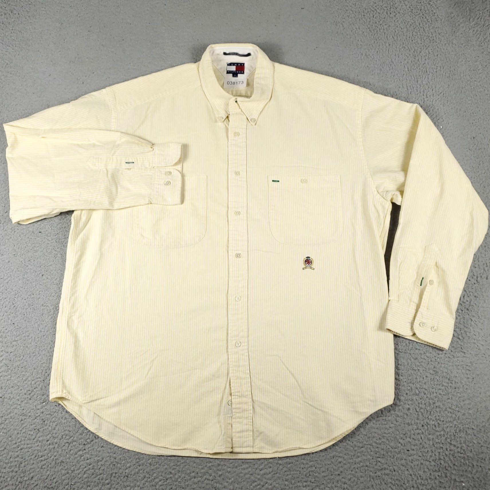 Tommy Hilfiger Tommy Hilfiger Shirt XL Yellow Striped Long Sleeve Button-Up Mens Size US XL / EU 56 / 4 - 2 Thumbnail