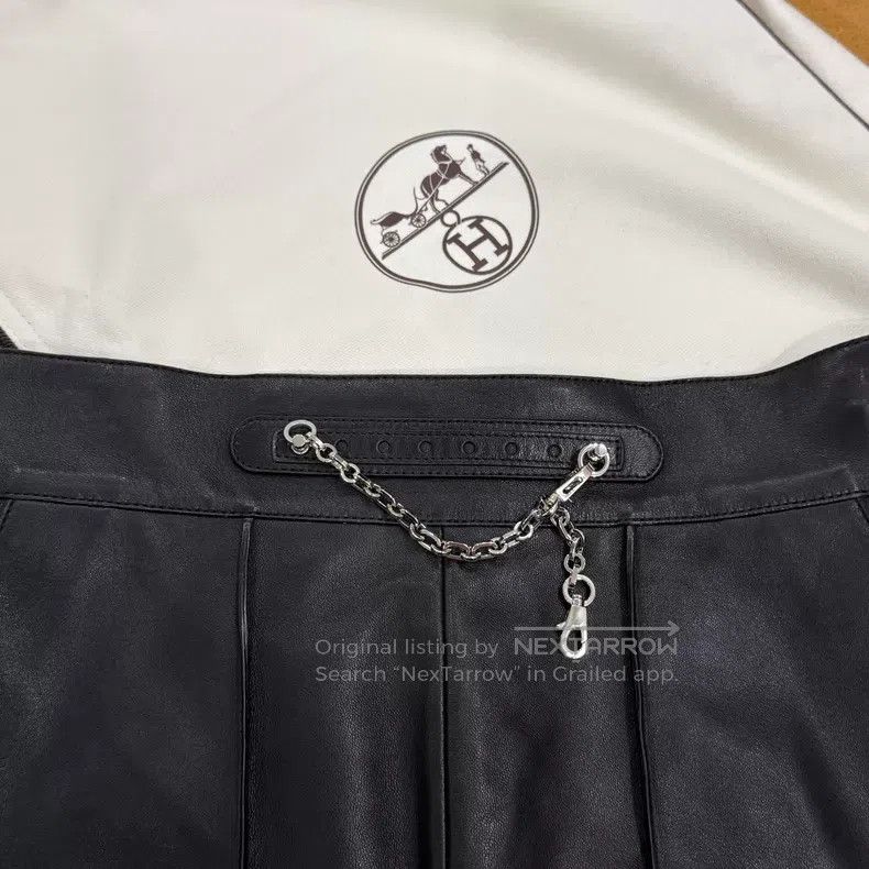 Hermes Hermes Black Sheepskin Waist Chain Short Pants Size 42" / US 20 - 3 Thumbnail