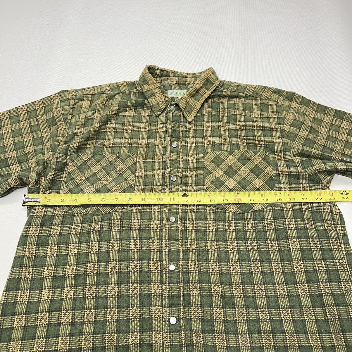 Haband × Vintage VTG Haband Flannel Shirt Green Plaid Button Up Pearl Snap Size US L / EU 52-54 / 3 - 18 Thumbnail