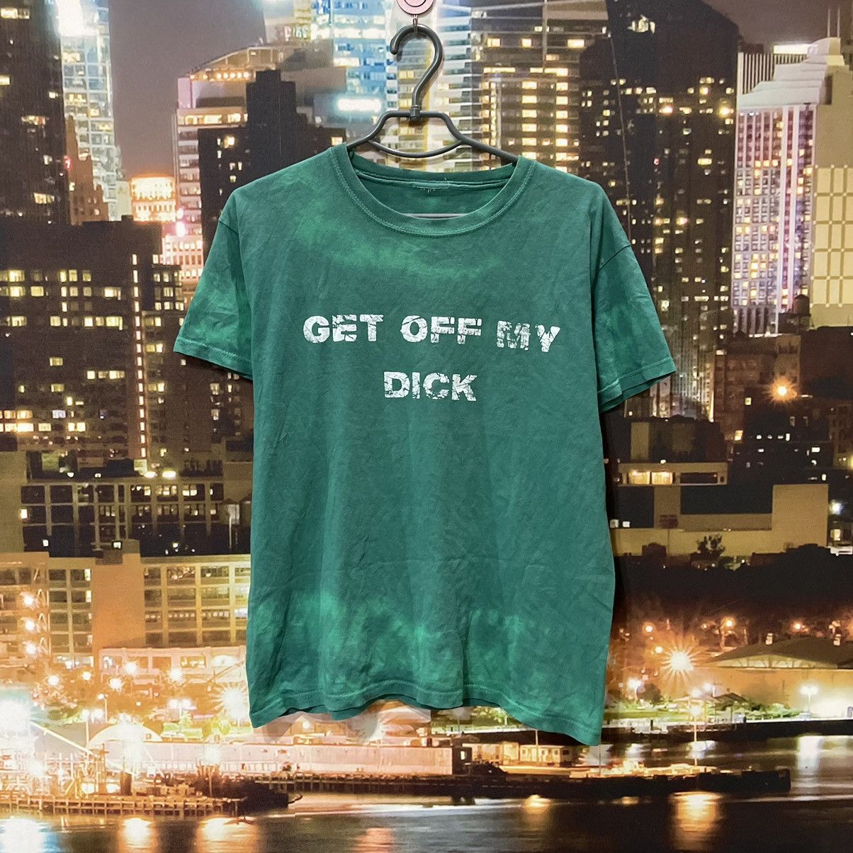 Band Tees VINTAGE Y2K GREEN TEE GET OFF MY DICK PENIS FUNNY PORNO Size US M / EU 48-50 / 2 - 1 Thumbnail