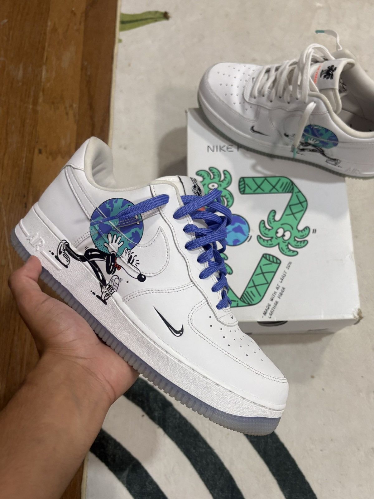 Nike Nike Air Force 1 x Steve Harrington Earth day Size 11 Size US 11 / EU 44 - 1 Thumbnail