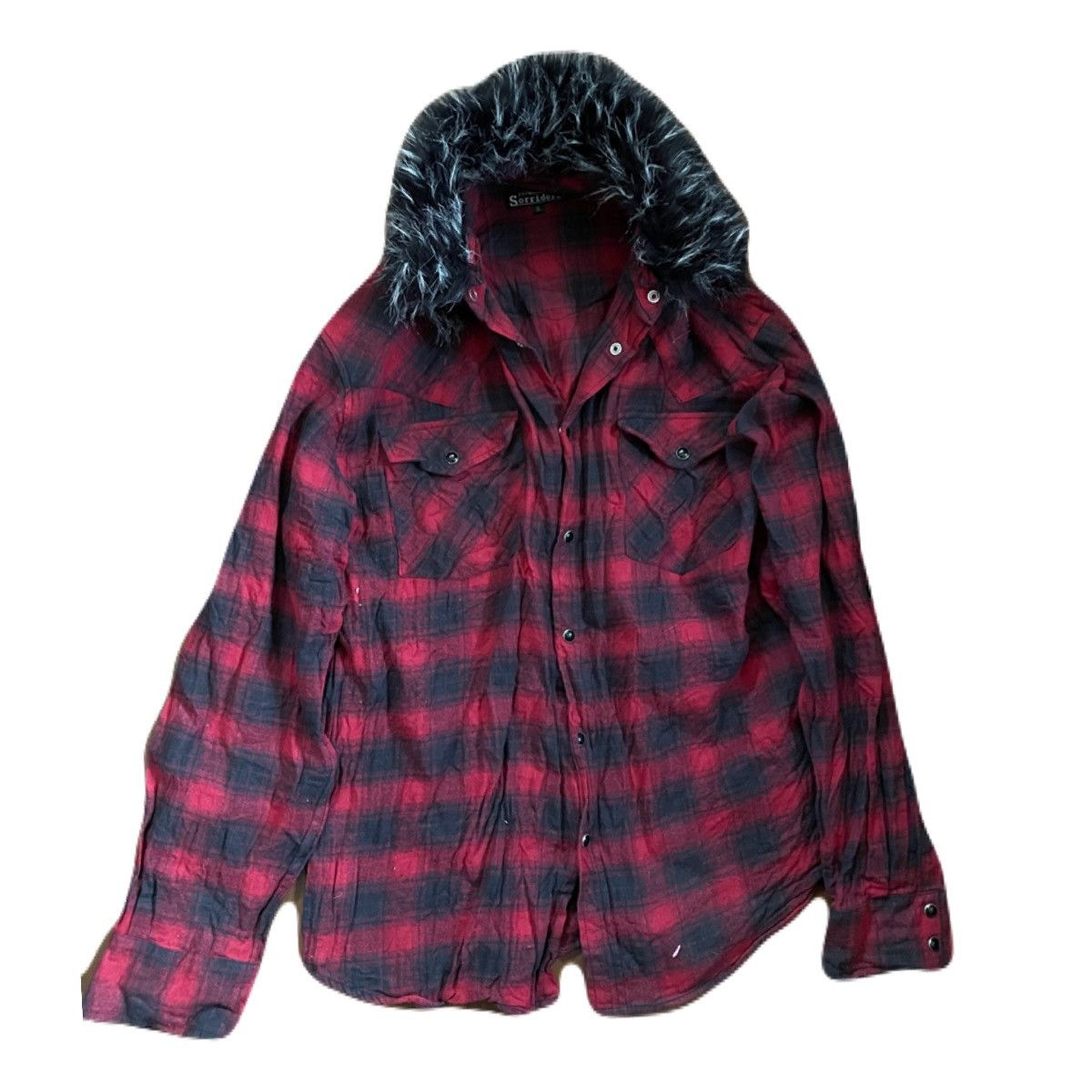 If Six Was Nine 2000s Japanese archive Vkei Fur Docking Snap Button Shirts Size US L / EU 52-54 / 3 - 3 Thumbnail